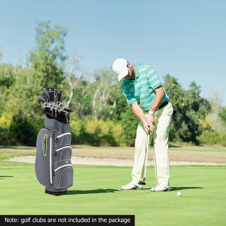 SUGIFT 9.5-in Lightweight Golf Cart Bag Sports Bag 15-Way Top Dividers 10 x 8.5 in Base 33-in Tall 5-lb Polyester Green