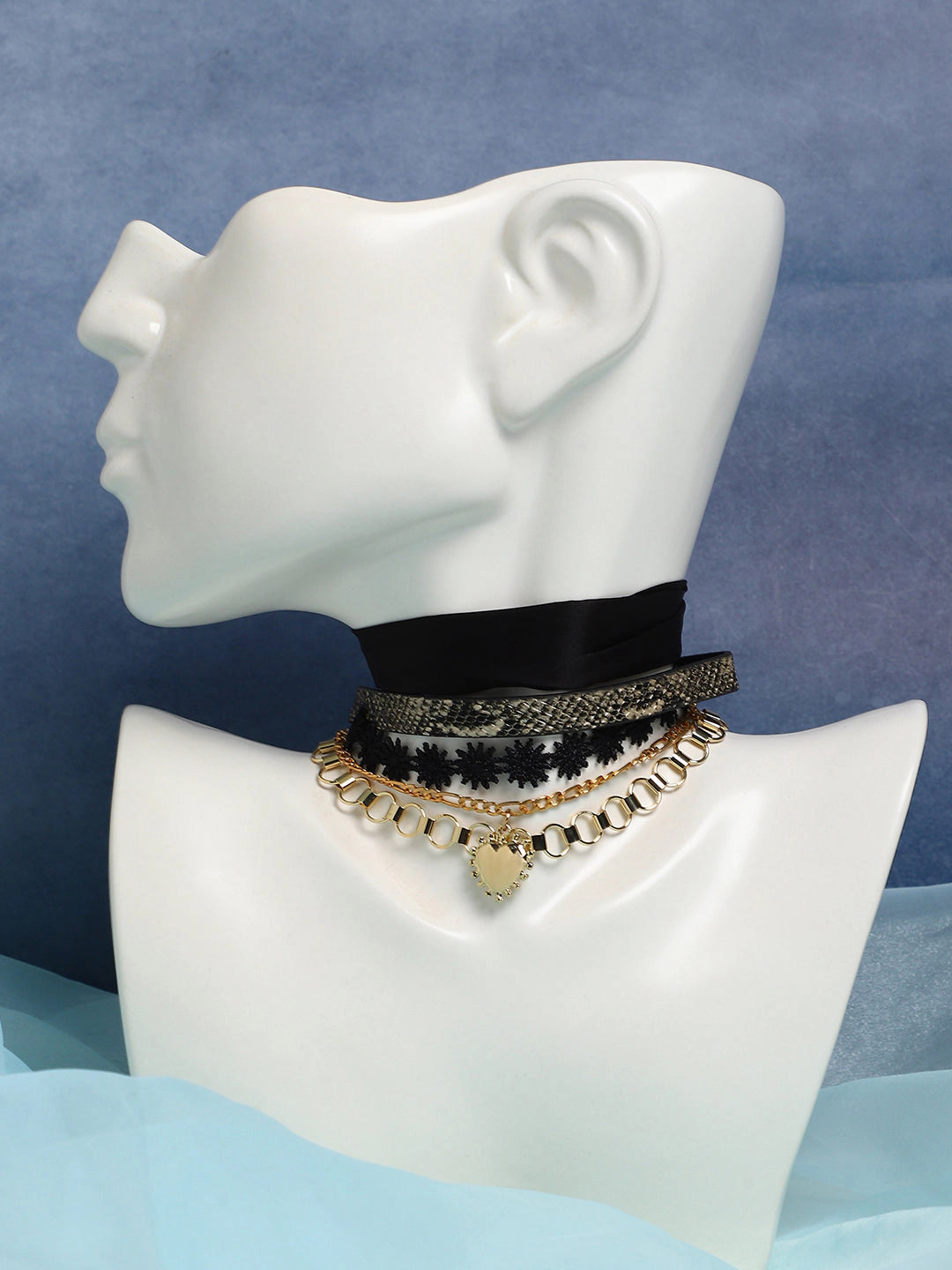 SOHI Women's Raven Black the Suffragette Multi-Layer Necklace