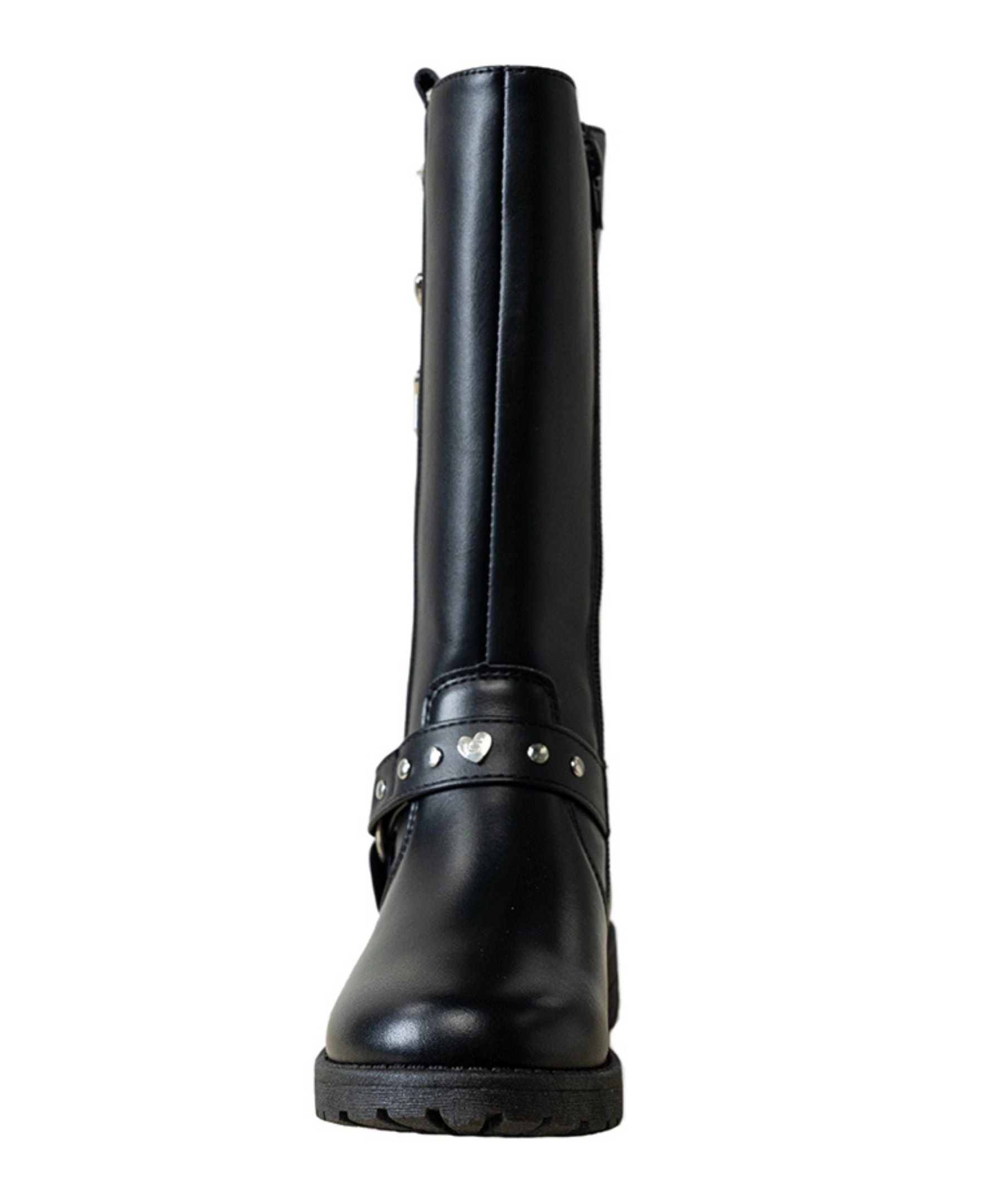 Bebe Girl's Tall Rider Boot with Charms and Studs