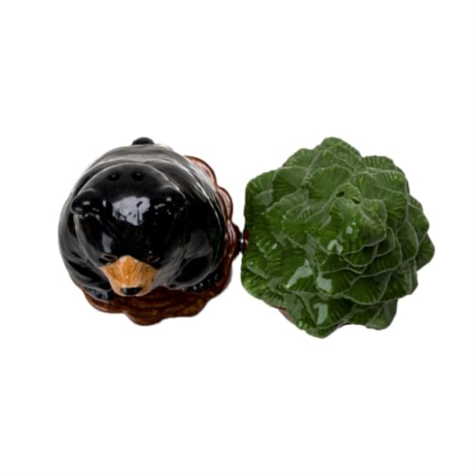 Pacific Giftware Forest Retreat Black Bear and Tree Ceramic Magnetic Salt and Pepper Shaker Set