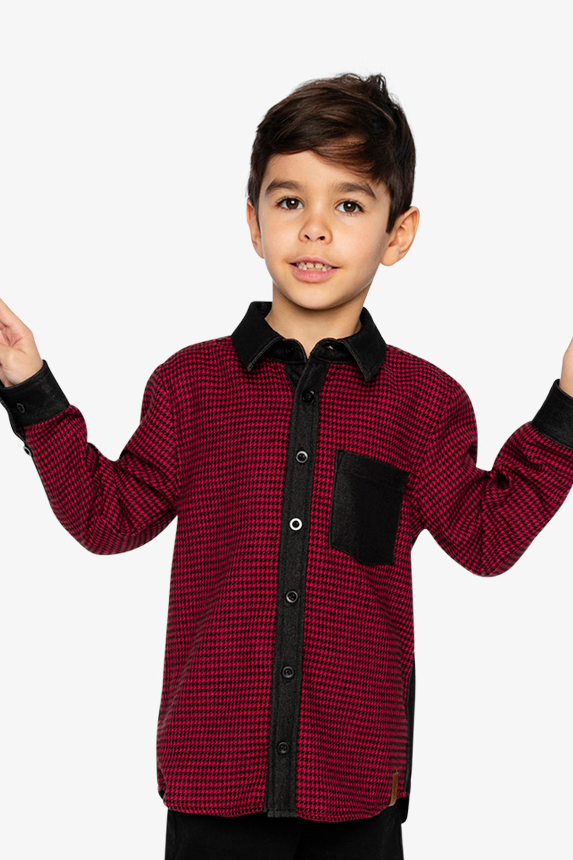 Deux par Boys Houndstooth Button-Down Shirt
