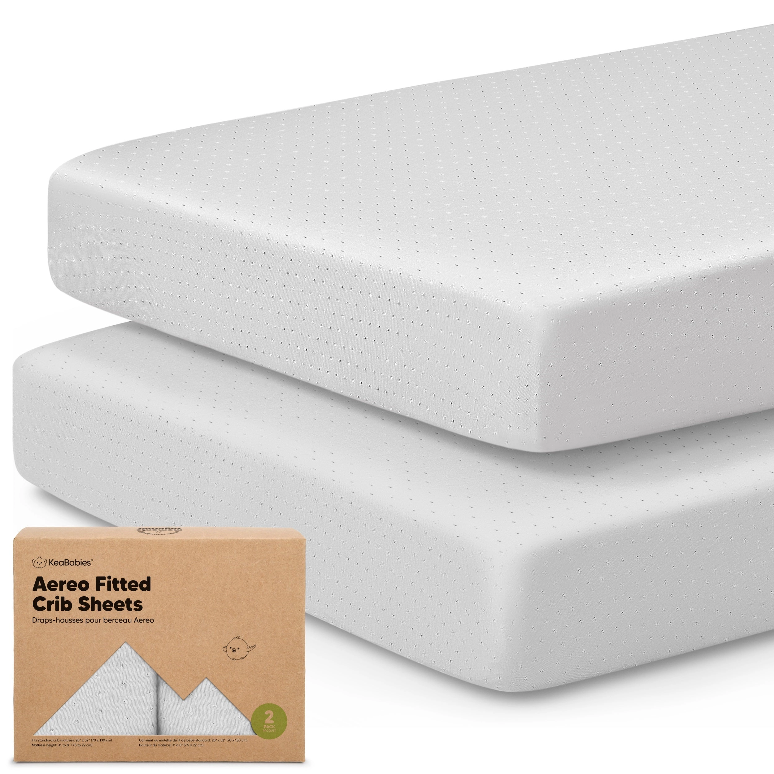 KeaBabies 2-Pack Aereo Fitted Crib Sheets