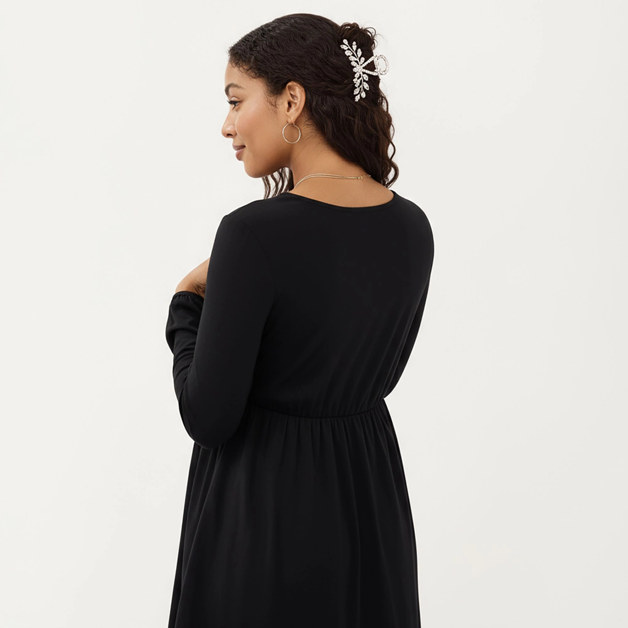 Anna-Kaci Women's Button Front Accents Adjustable Drawstring Empire Waist Silhouette Maternity Dress