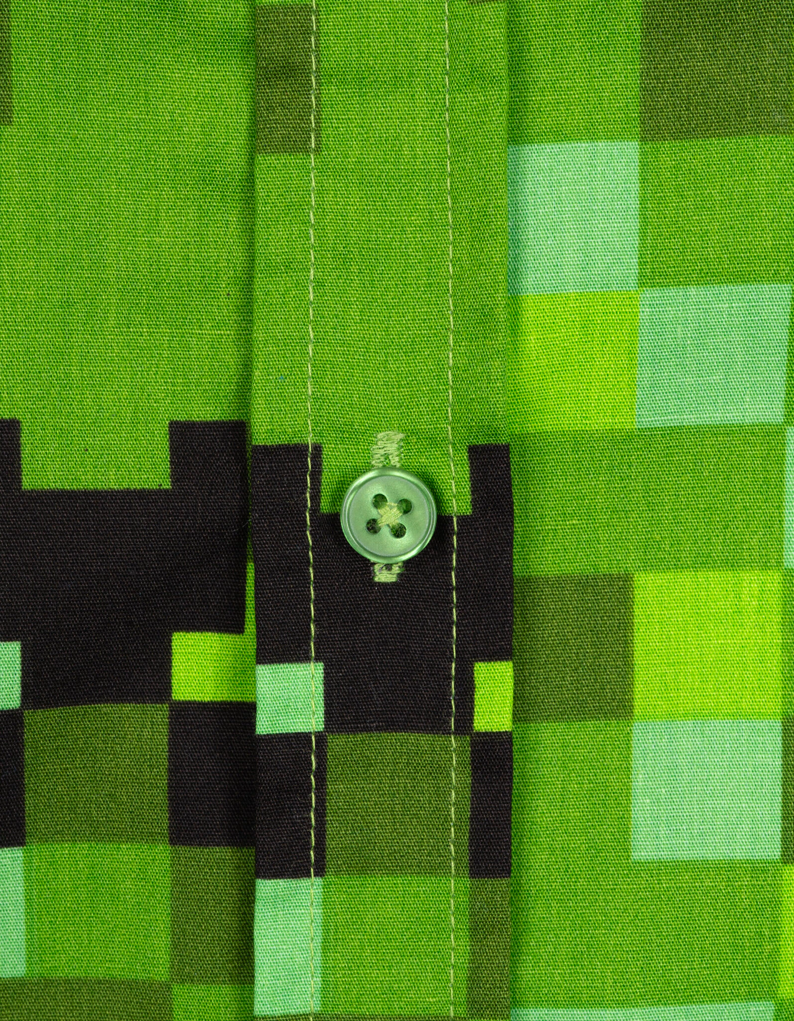 Minecraft Creeper Boys' Short Sleeve Button Down Shirt