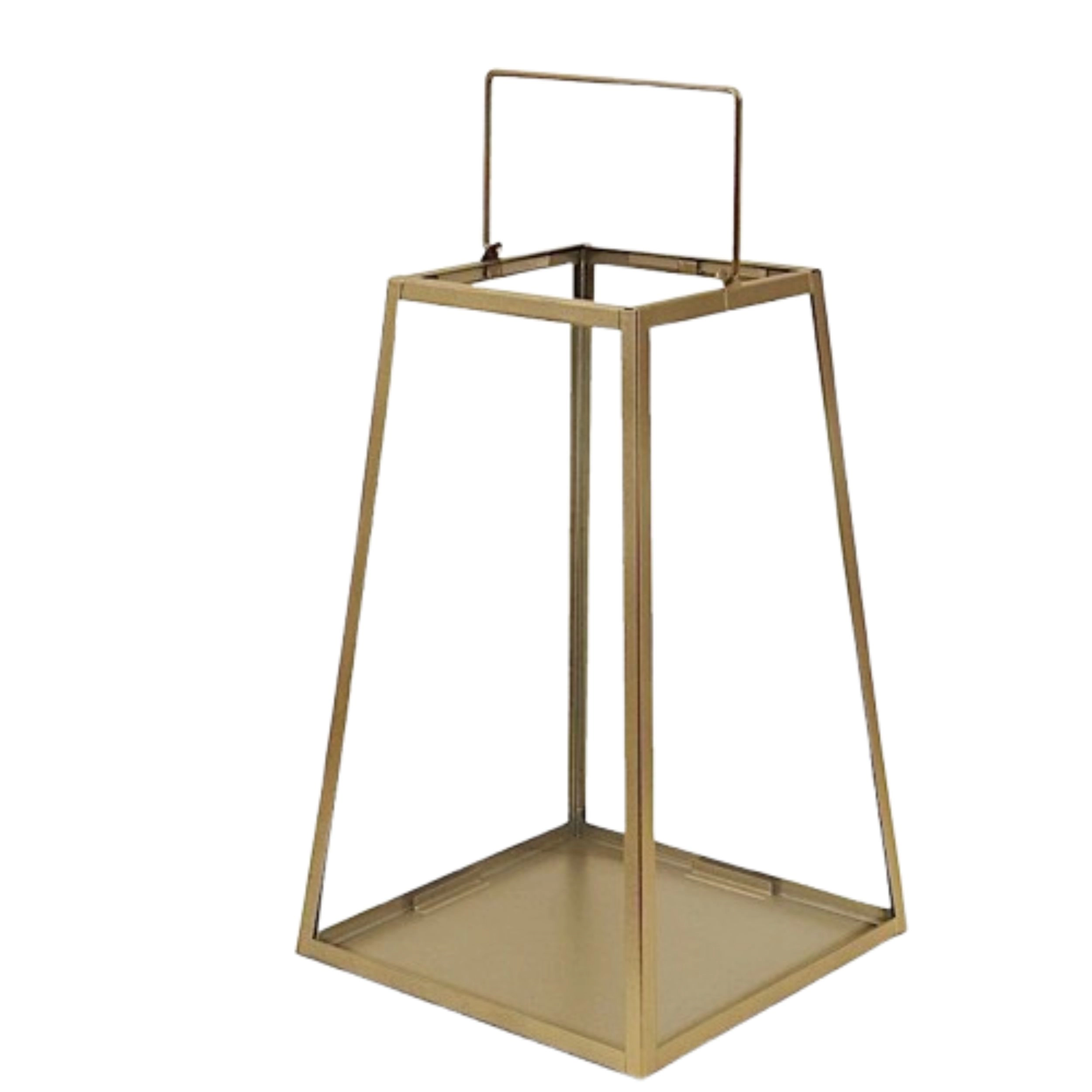 Home Collection 10 Inch Gold Clear Geometric Metal and Glass Lantern