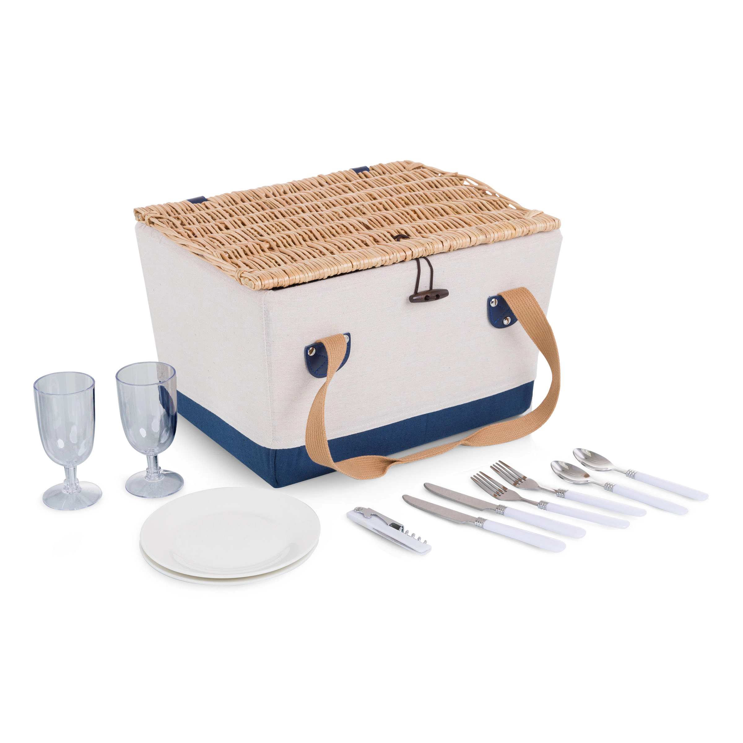 PICNIC TIME Boardwalk Picnic Basket for 2