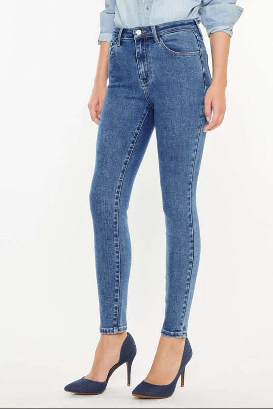 KanCan Women's Essentials High Rise Ankle Skinny Jeans Bev