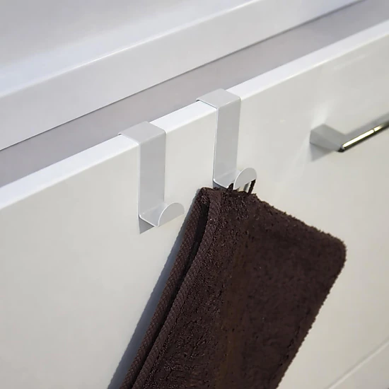 Evideco 2-Pack Stainless Steel Over-the-Door Hooks, Fingerprint & Rust Resistant