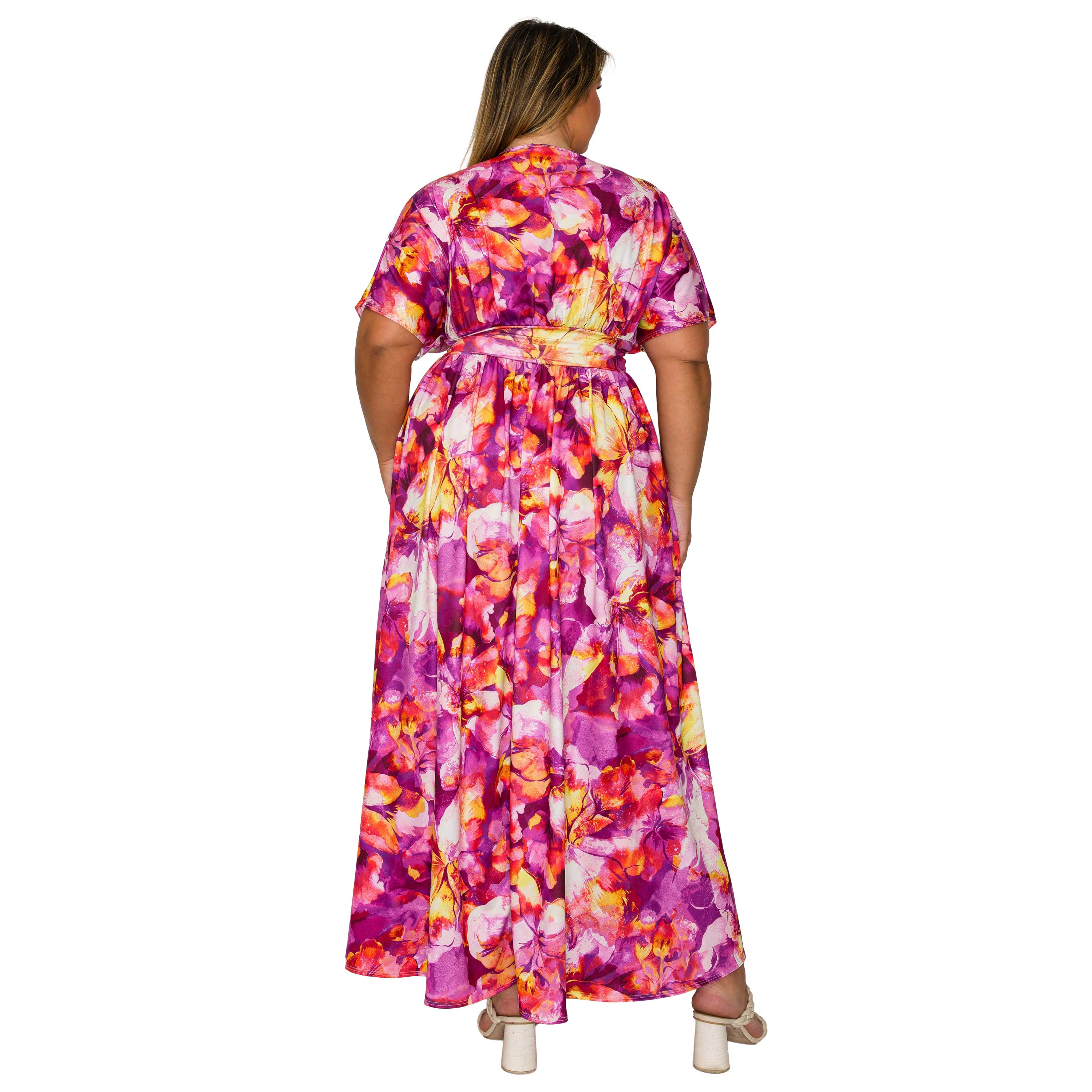 L I V D Women's Plus Size Minoa Floral Empire Waist Dress