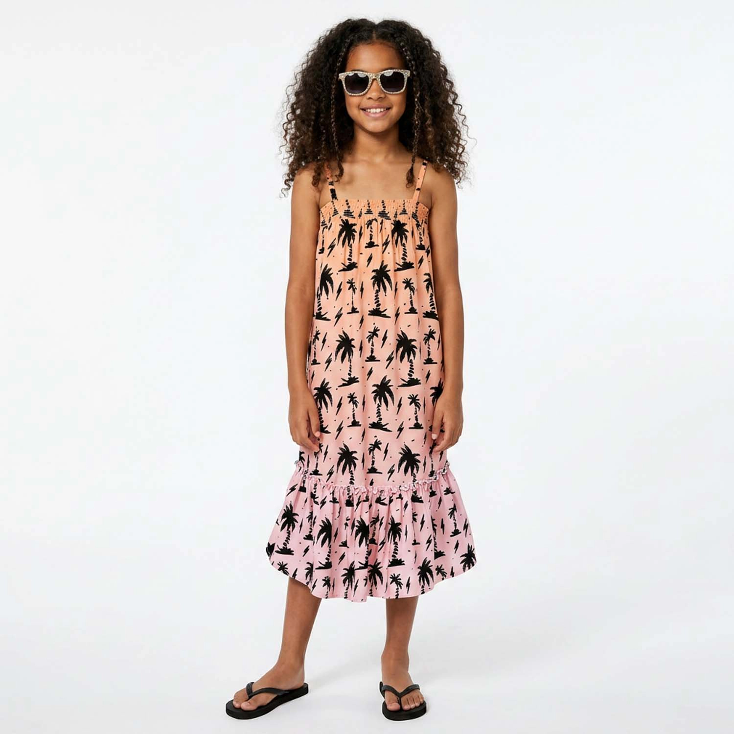 Rockets of Awesome Palm Print Maxi Dress for Girls