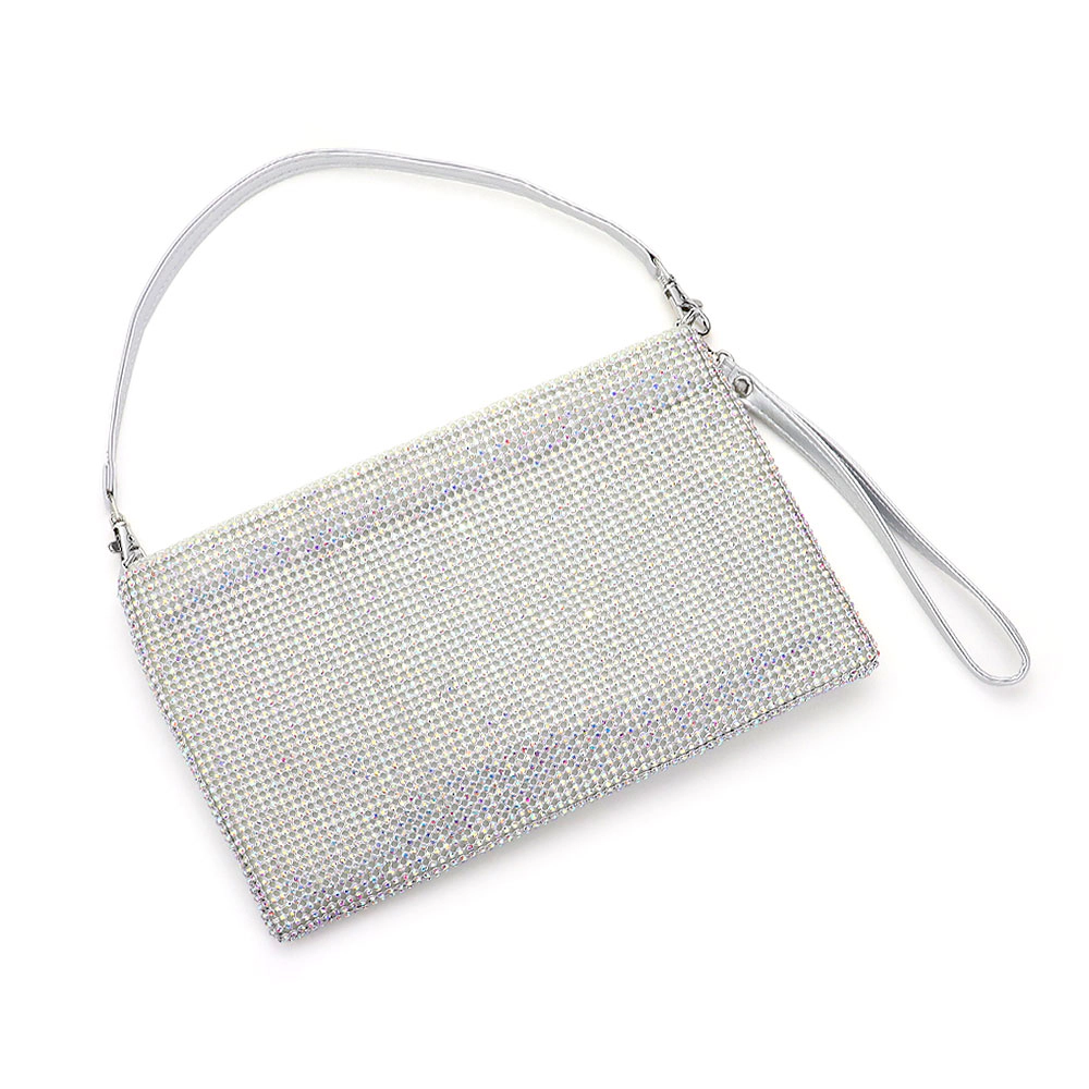 Fashnzfab Bling Flat Clutch / Crossbody Bag