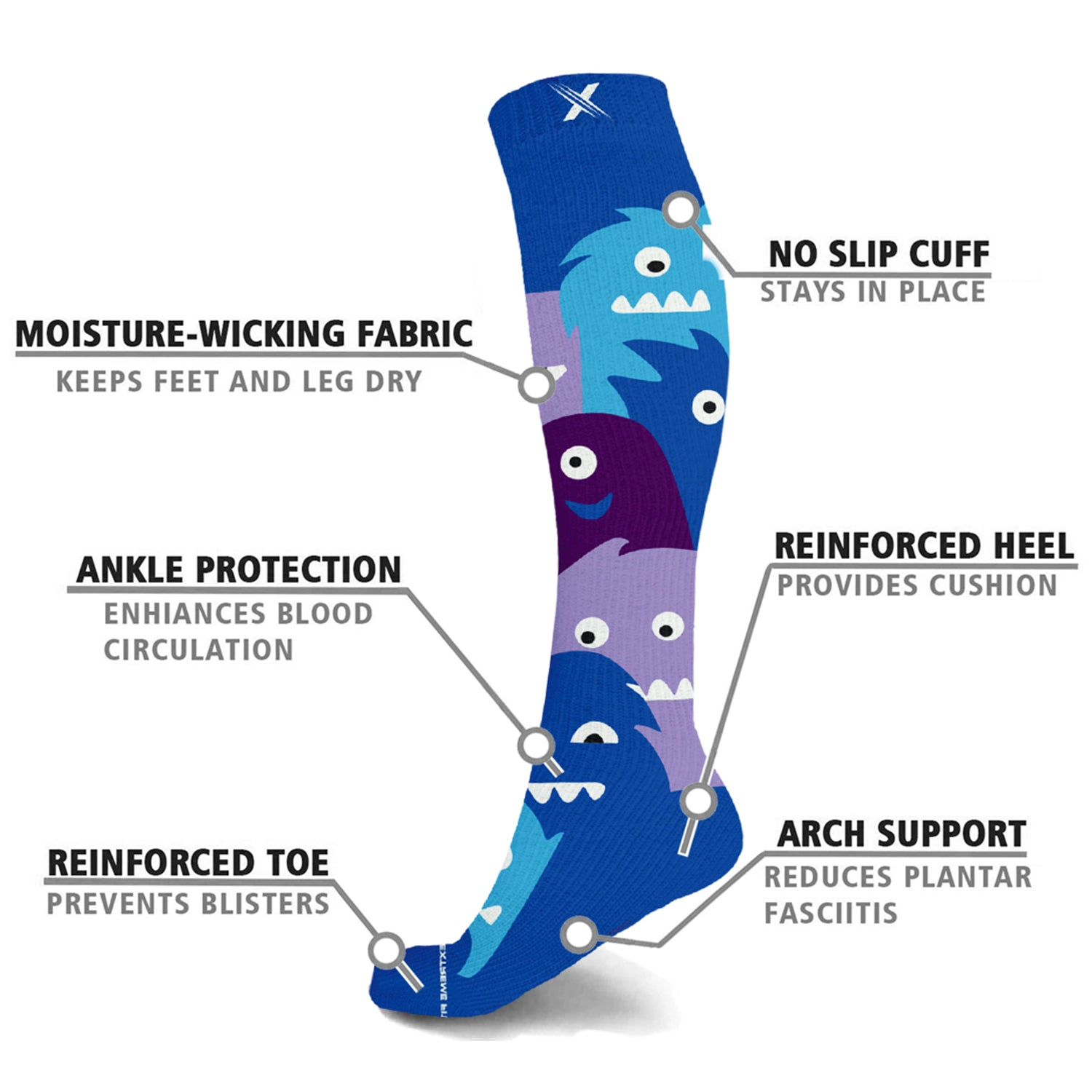 Extreme Fit Holiday Knee Compression Socks - For Men And Women 3 Pair