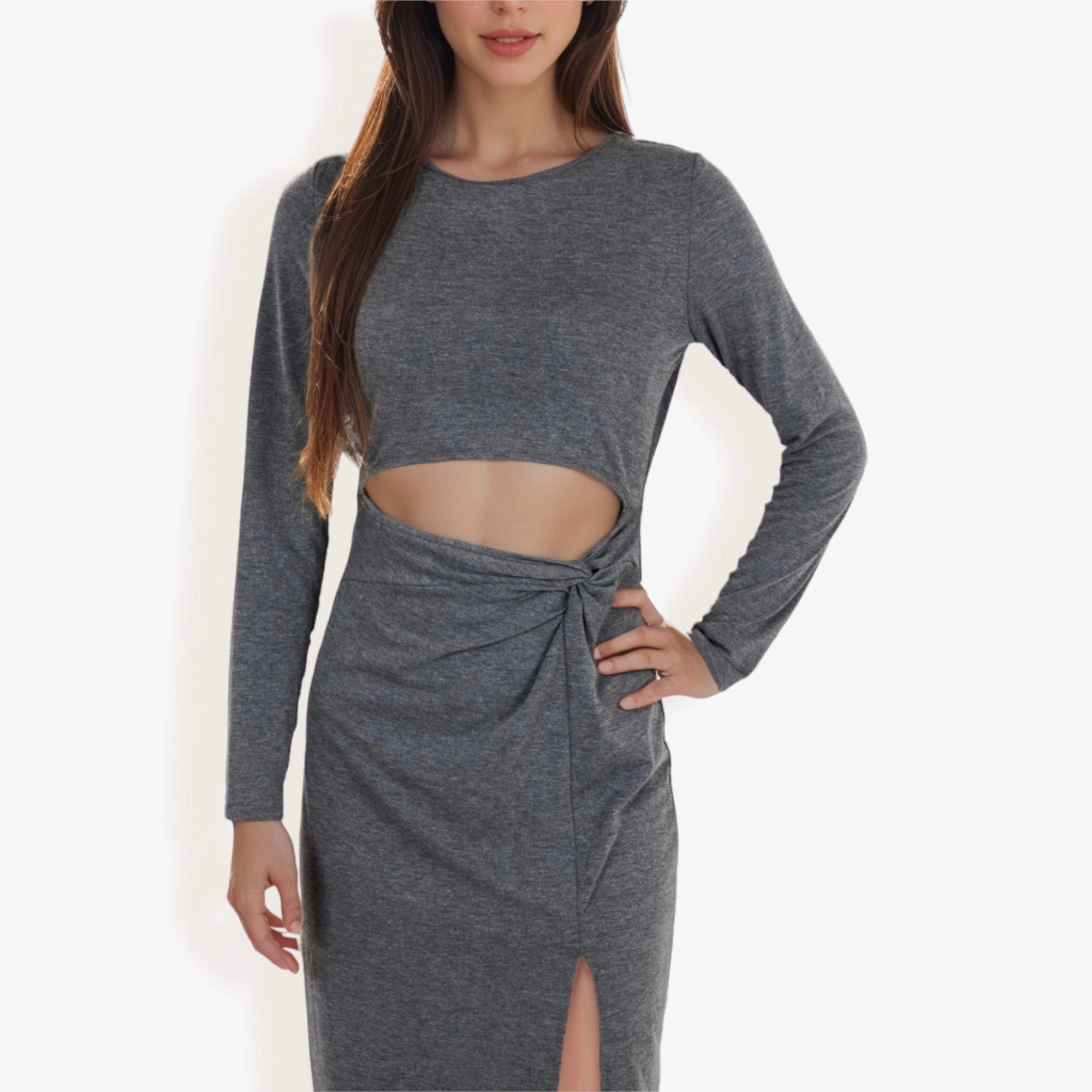Anna-Kaci Women's Cut-Out Bodycon Midi Dress