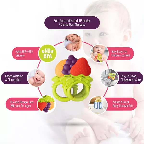 Sperric Baby Teething Toys for Newborns 0-6 Months, Textured Silicone Teethers for Infants 6-12 Months, BPA Free 3 Pack