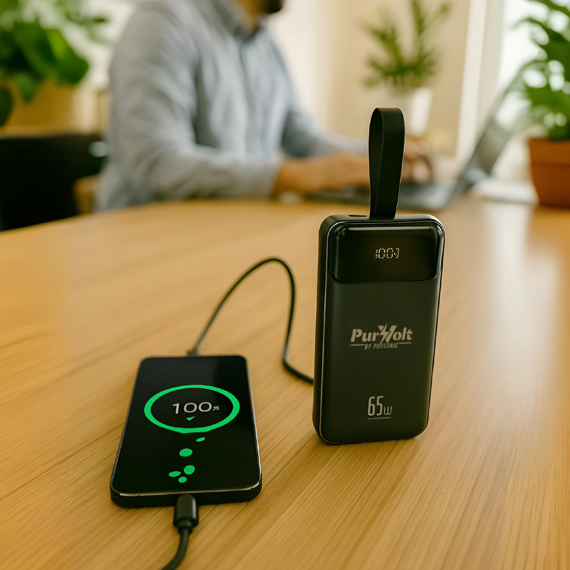 Pursonic Unisex Portable High Capacity 40,000mAh USB-C Fast Charging Power Bank