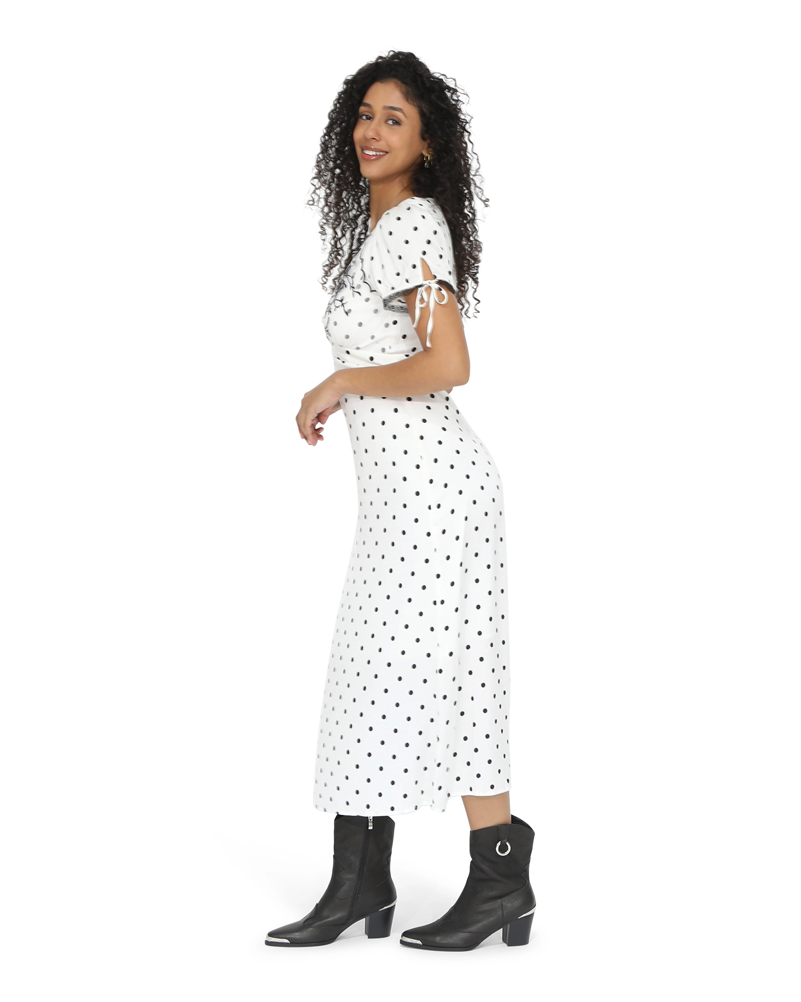 Belle & Bloom Womens You I Polka Dot Midi Dress