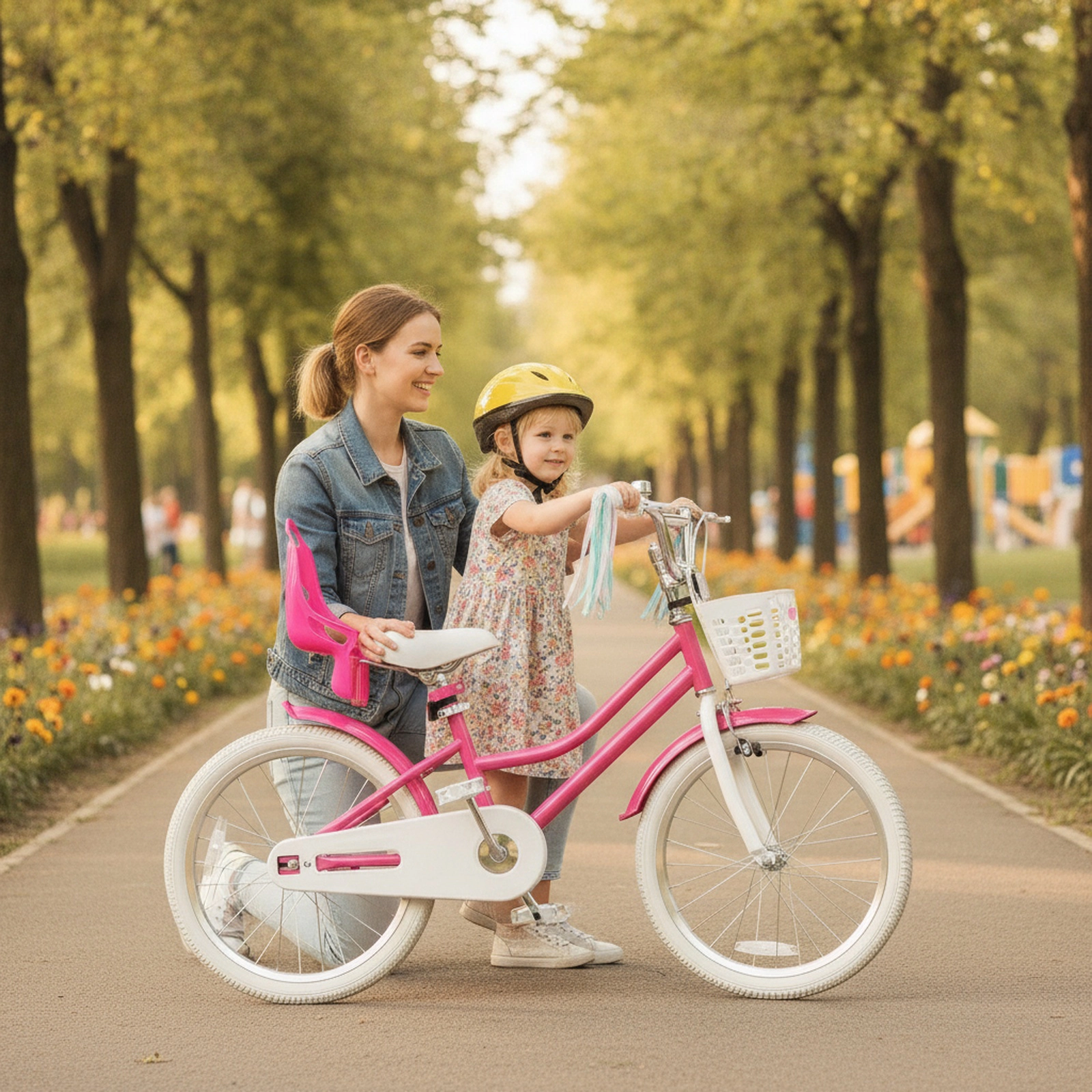 20-in Kids Bike Front Basket Dual Brake System Quick-Release Seat Kickstand 5-Layer Anti-Slip Tires Ages 8+ Rose Red