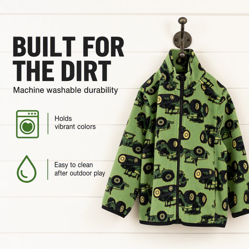 John Deere Boys' Fleece Zip-Up Jacket