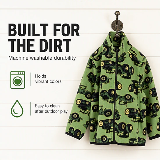 John Deere Boys' Fleece Zip-Up Jacket