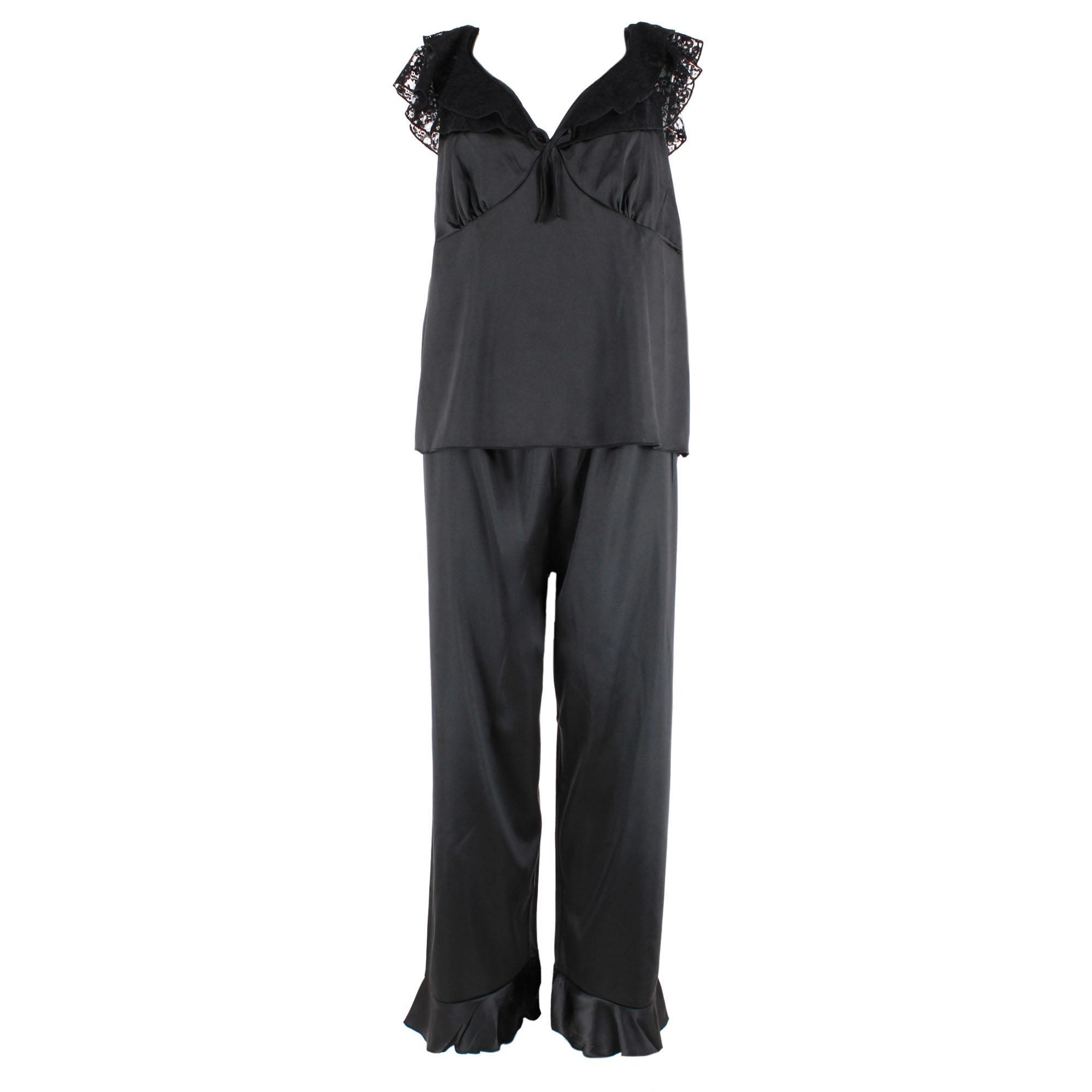 CTM Women's Plus Sleek Satin Pajama Set