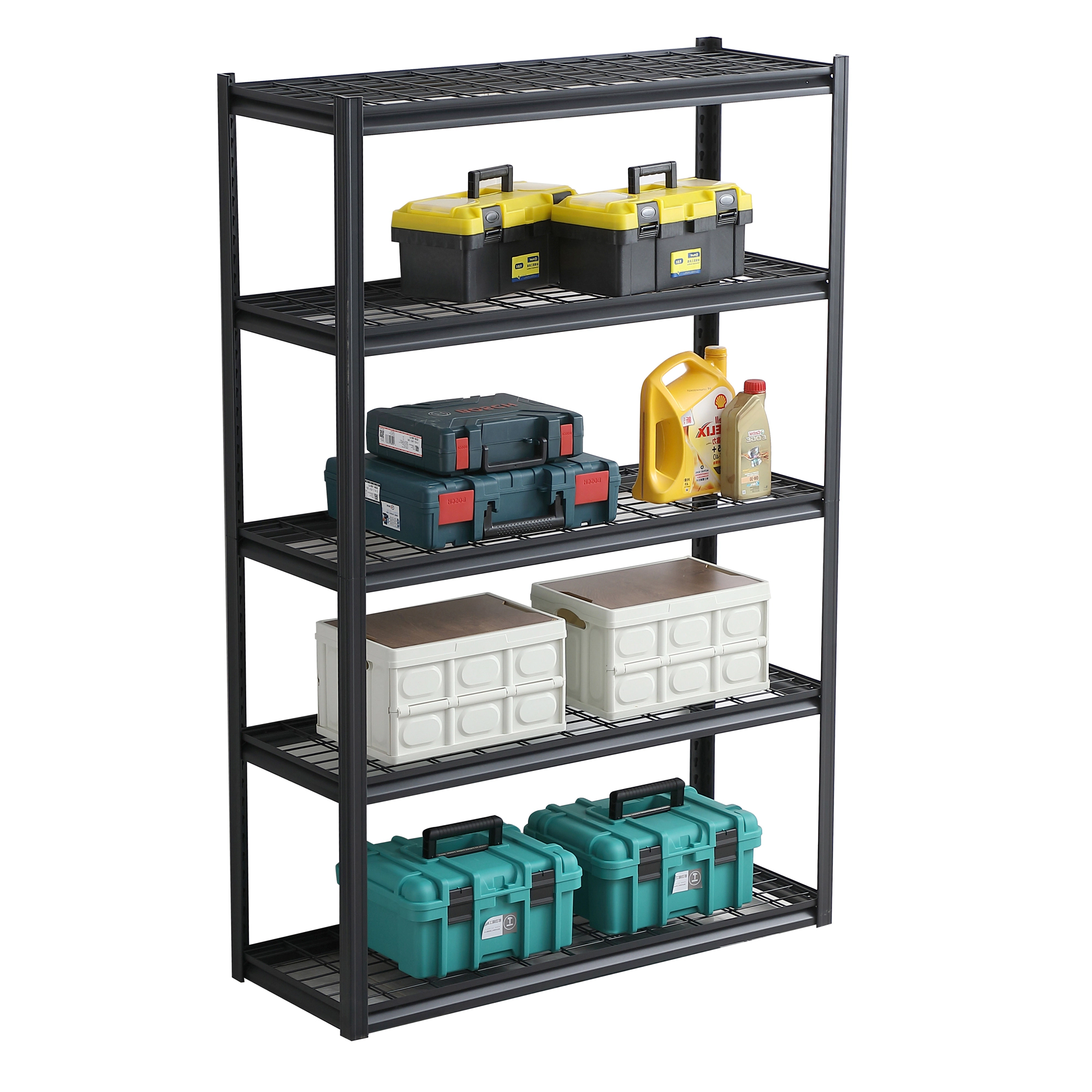 Flynama 5 Tier Heavy Duty Steel Shelving 72 in. H Adjustable Storage Rack for Garage Basement Kitchen