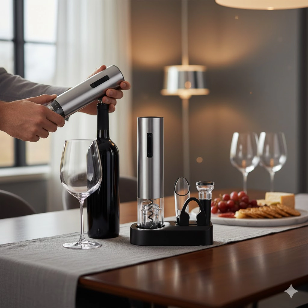 Pursonic 5-Piece Electric Wine Opener Set – 2 PACK Bundle