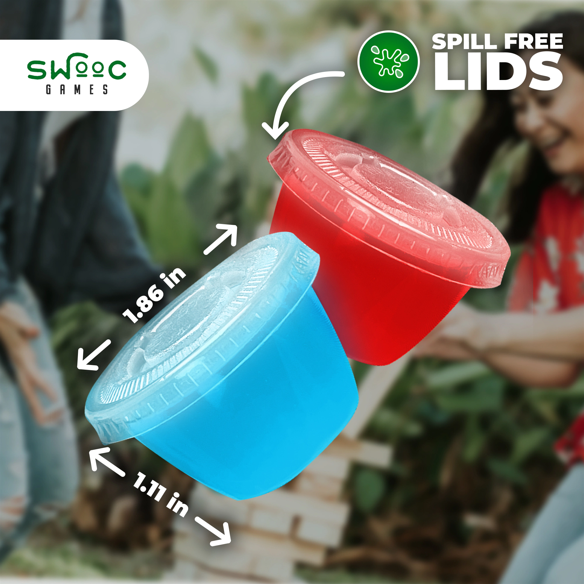 Swooc Games | 105 Extra Replacement Gelatin Shot Cups and Lids