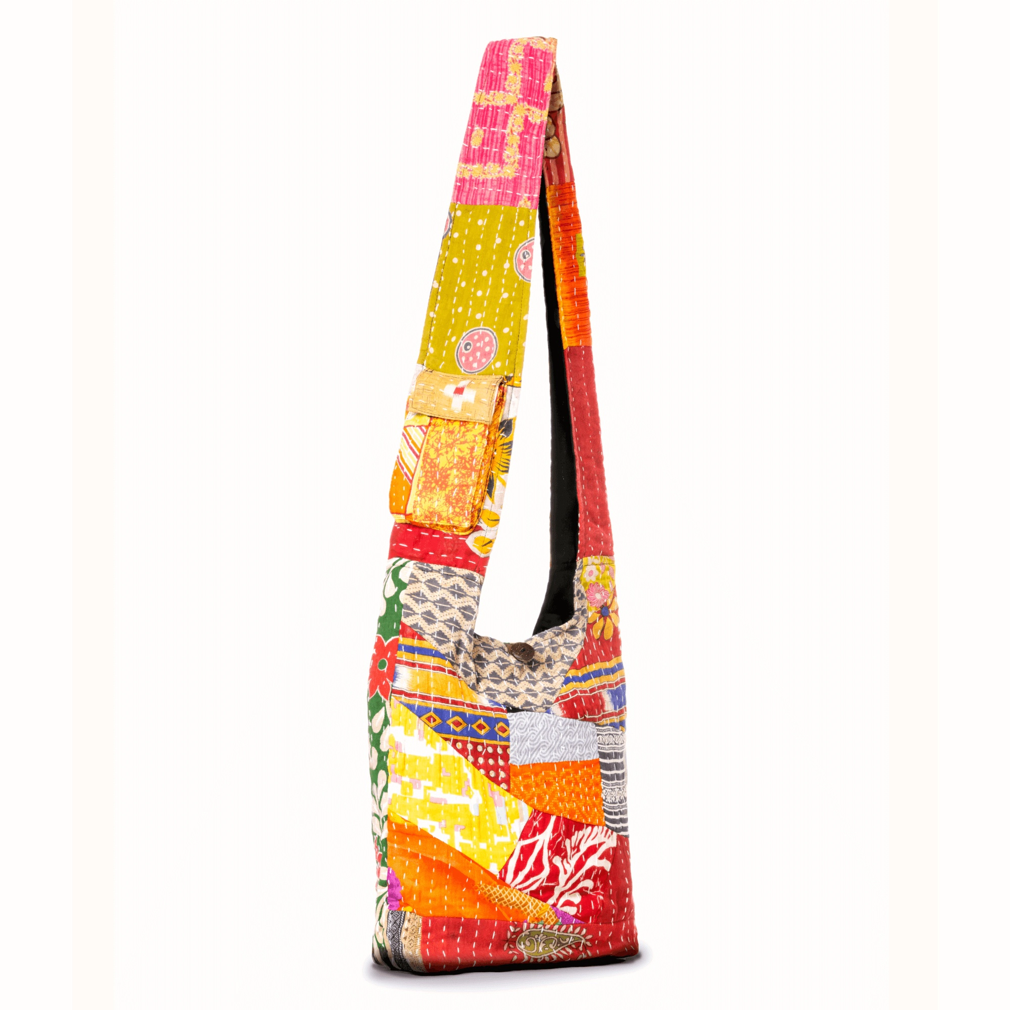 Kathmandu Collection Womens Kantha Patchwork Hobo Bag