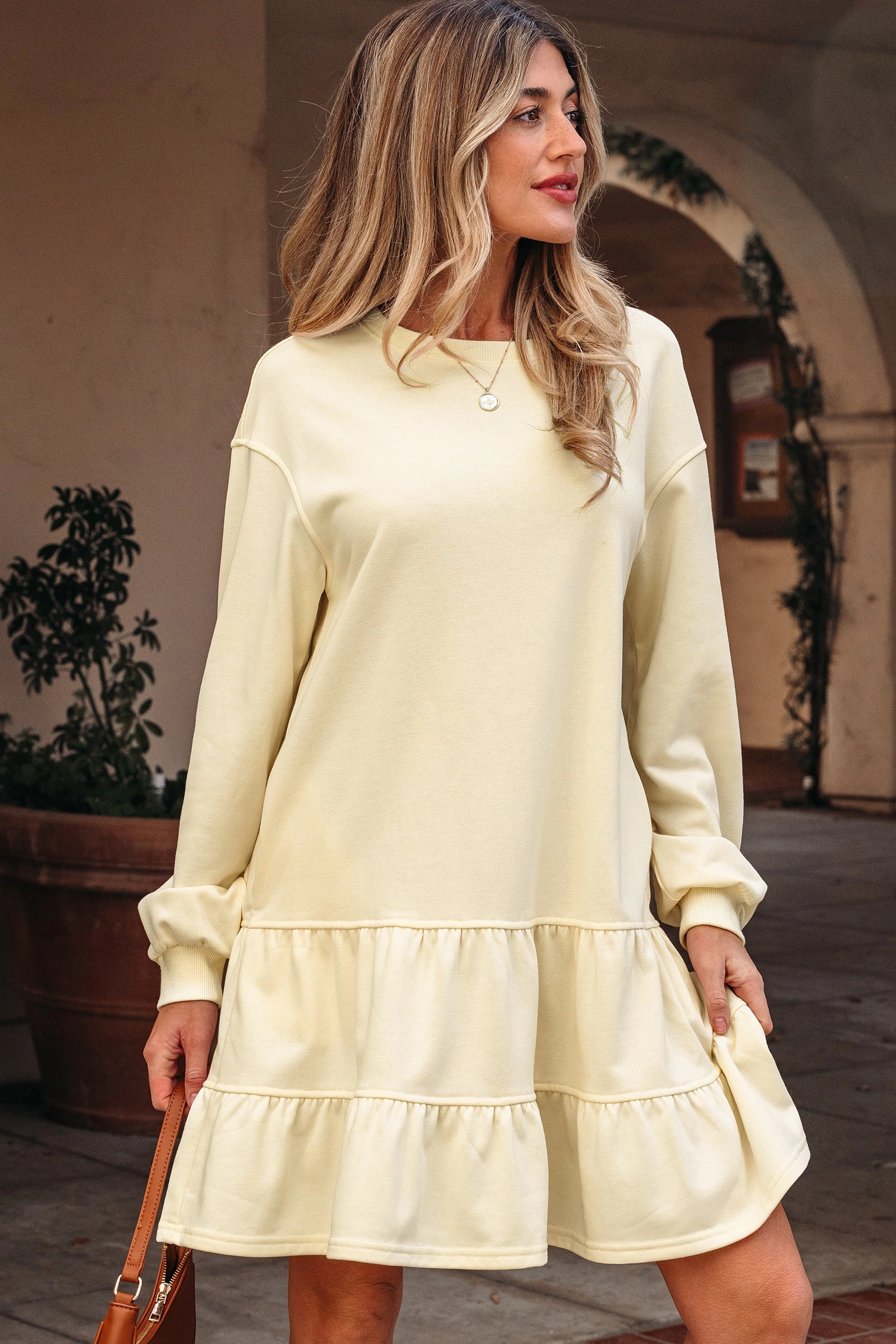 Threaded Pear Women's Ramona Sleeve Loose Mini Dress