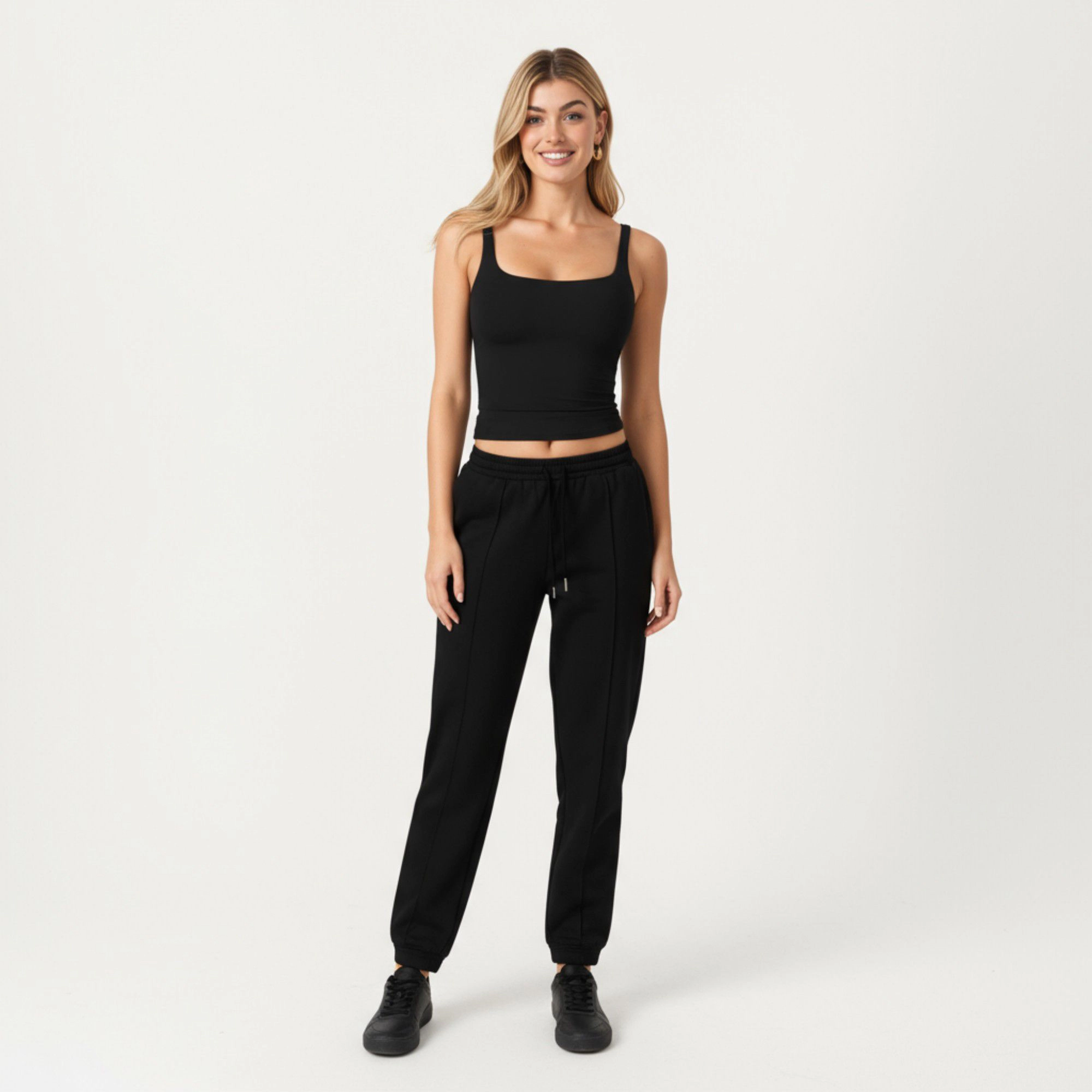 Anna-Kaci Women's Square Neck Ribbed Tank Top with Body-Hugging Fit