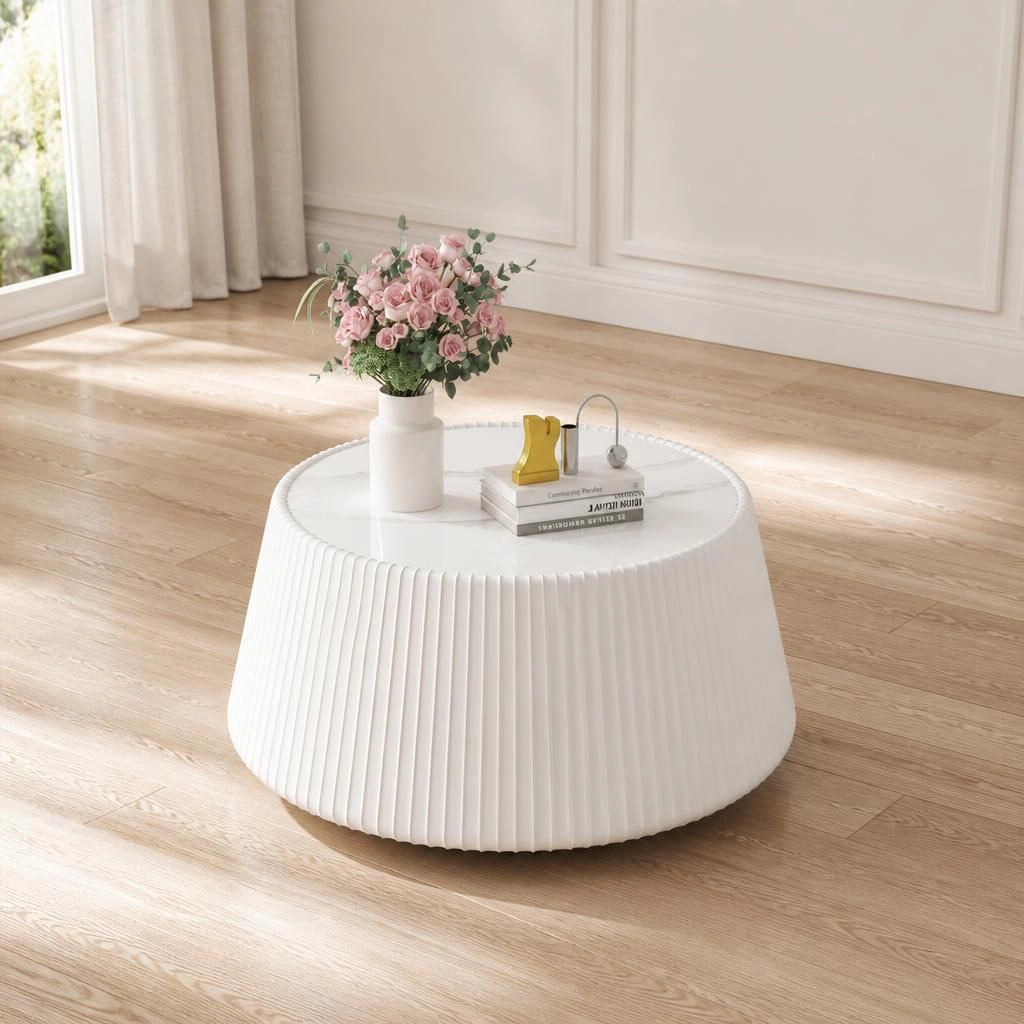 GOODSILO Round Multi Material Durable Accent Coffee Table