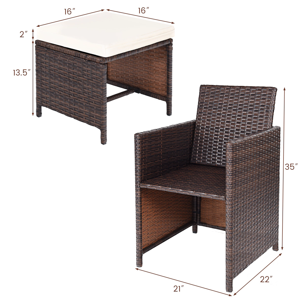 LJG 10 Pieces Outdoor Patio Dining Set