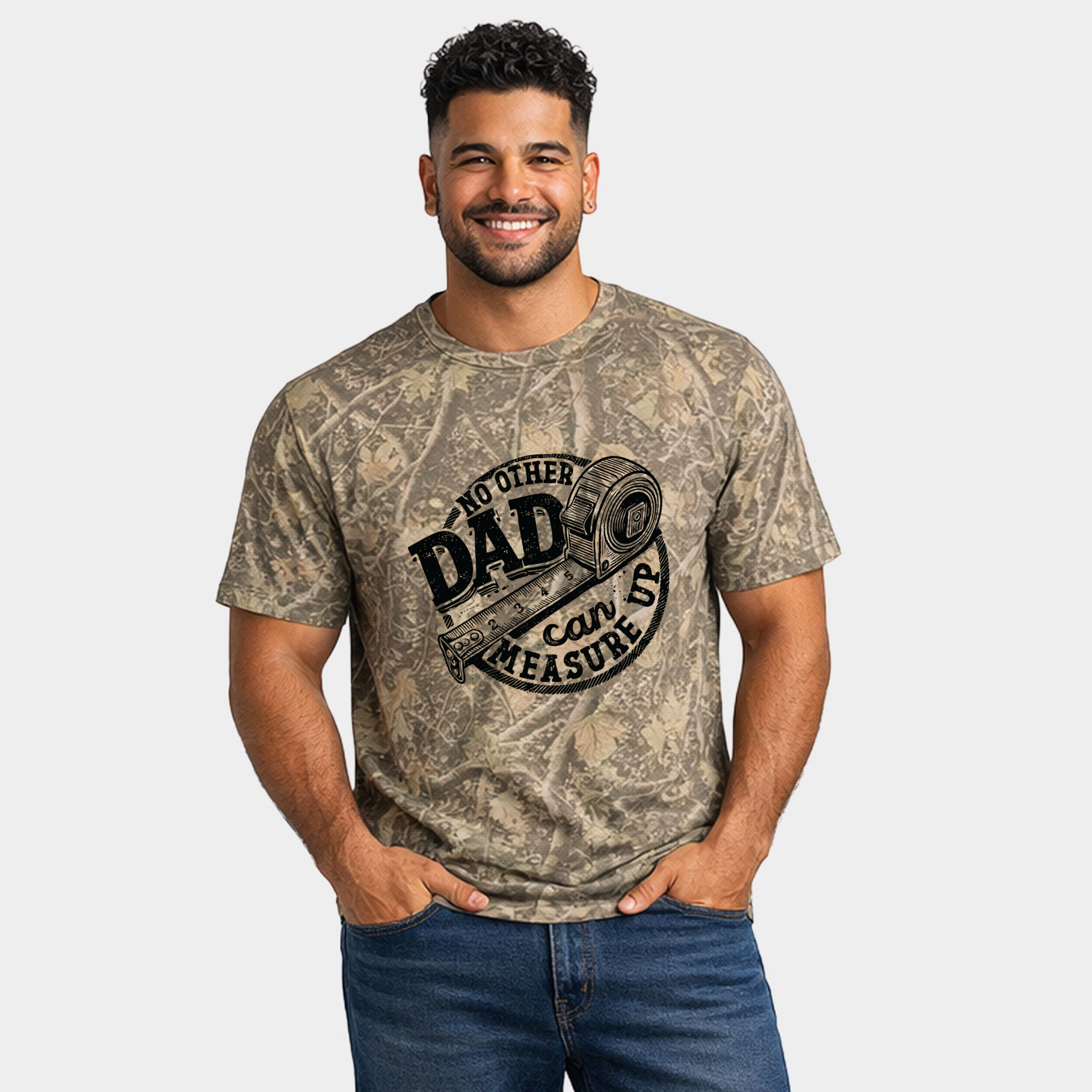Simply Sage Market - Men's Heavyweight Camo Tee No Other Dad Can Measure Up