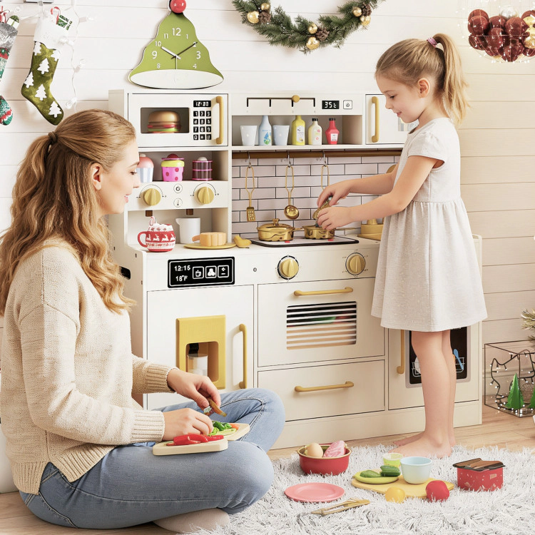 Hivvago Pretend Toy Kitchen Set with Stoves and Water Dispenser