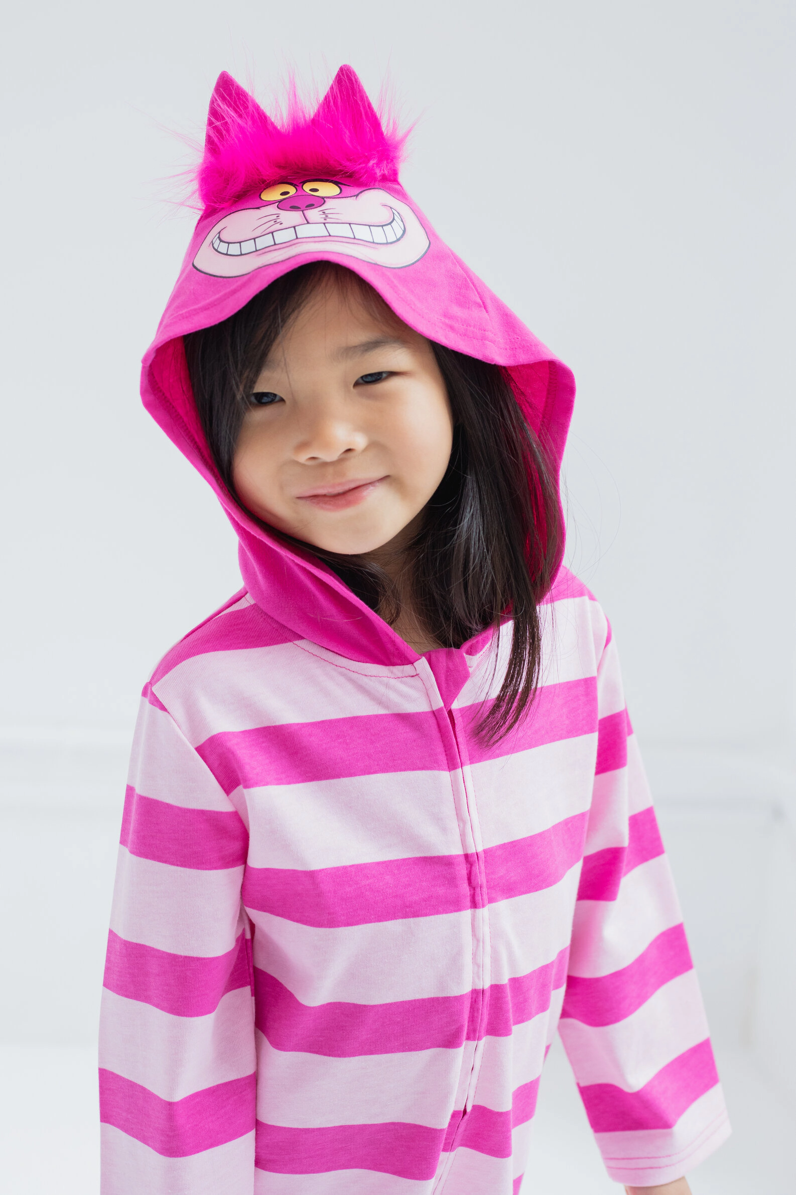 Disney Alice Wonderland Cheshire Cat Cosplay Hooded Coverall