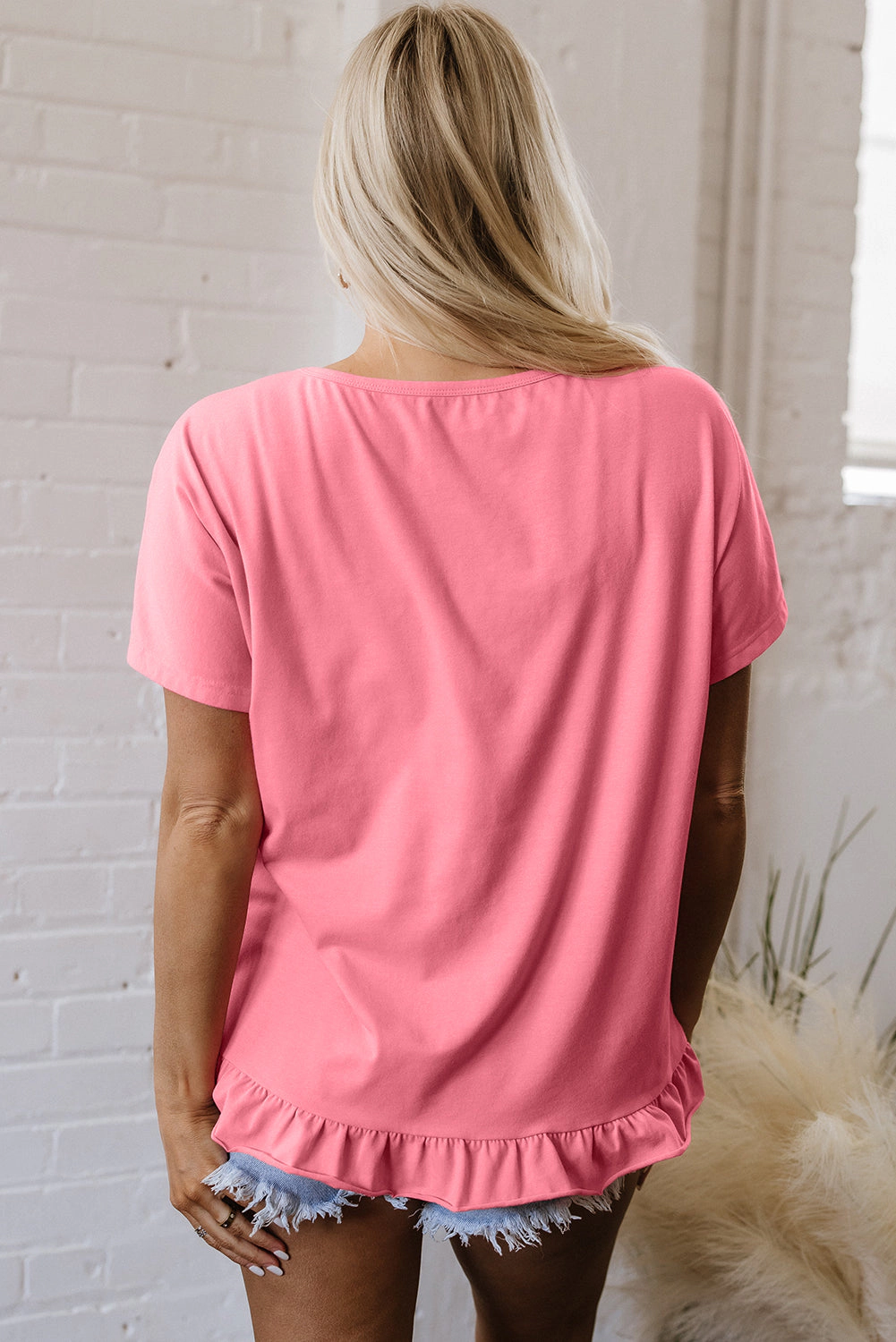 Threaded Pear Women's Kimber Frilled Hem Loose Top
