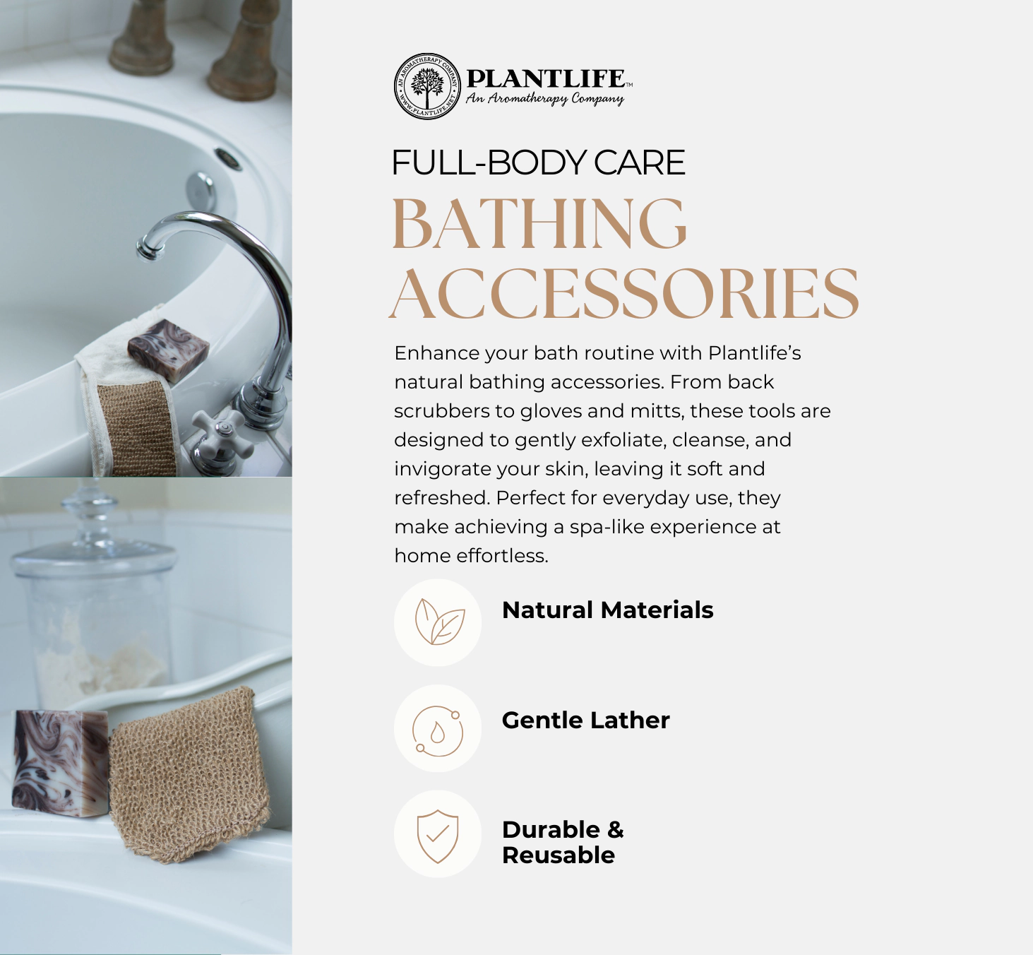Plantlife Hemp Glove Scrubber - Exfoliating Bath Glove