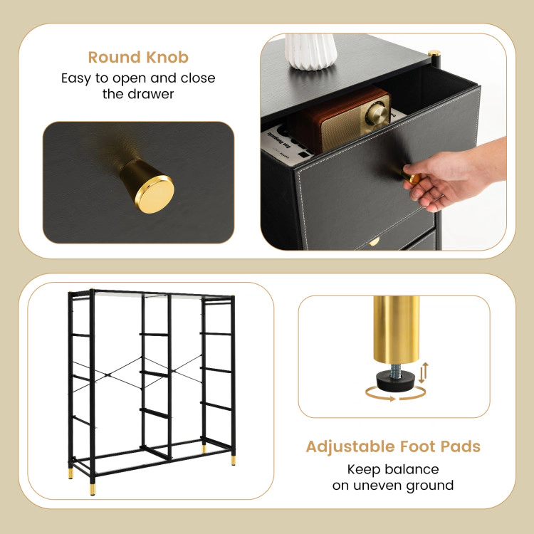 Hivvago Adjustable Drawer Storage Tower with Fabric Bins and Metal Framework - 8 Drawer