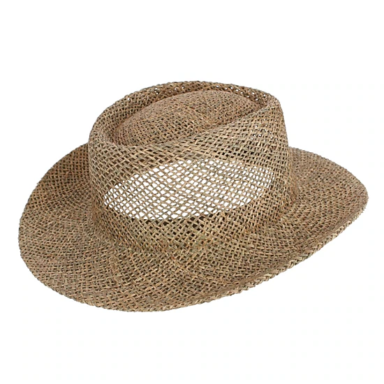 CTM Unisex Twisted Straw Gambler Hat