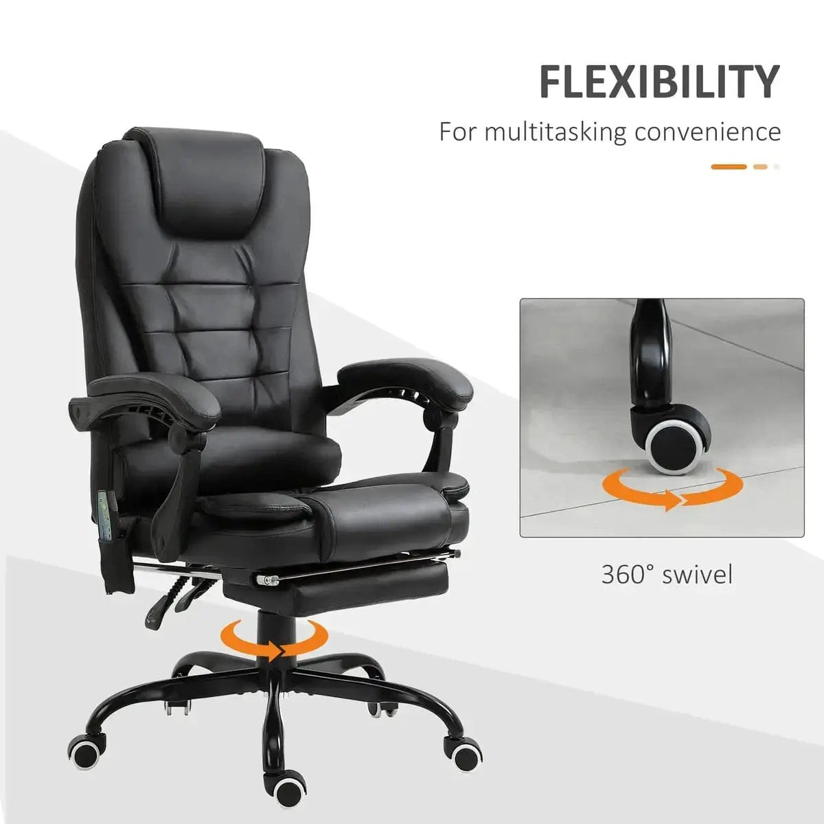 Platinum-Level Office Chairs Ergonomic Vibration Massage Office Chair with Lumbar Support &