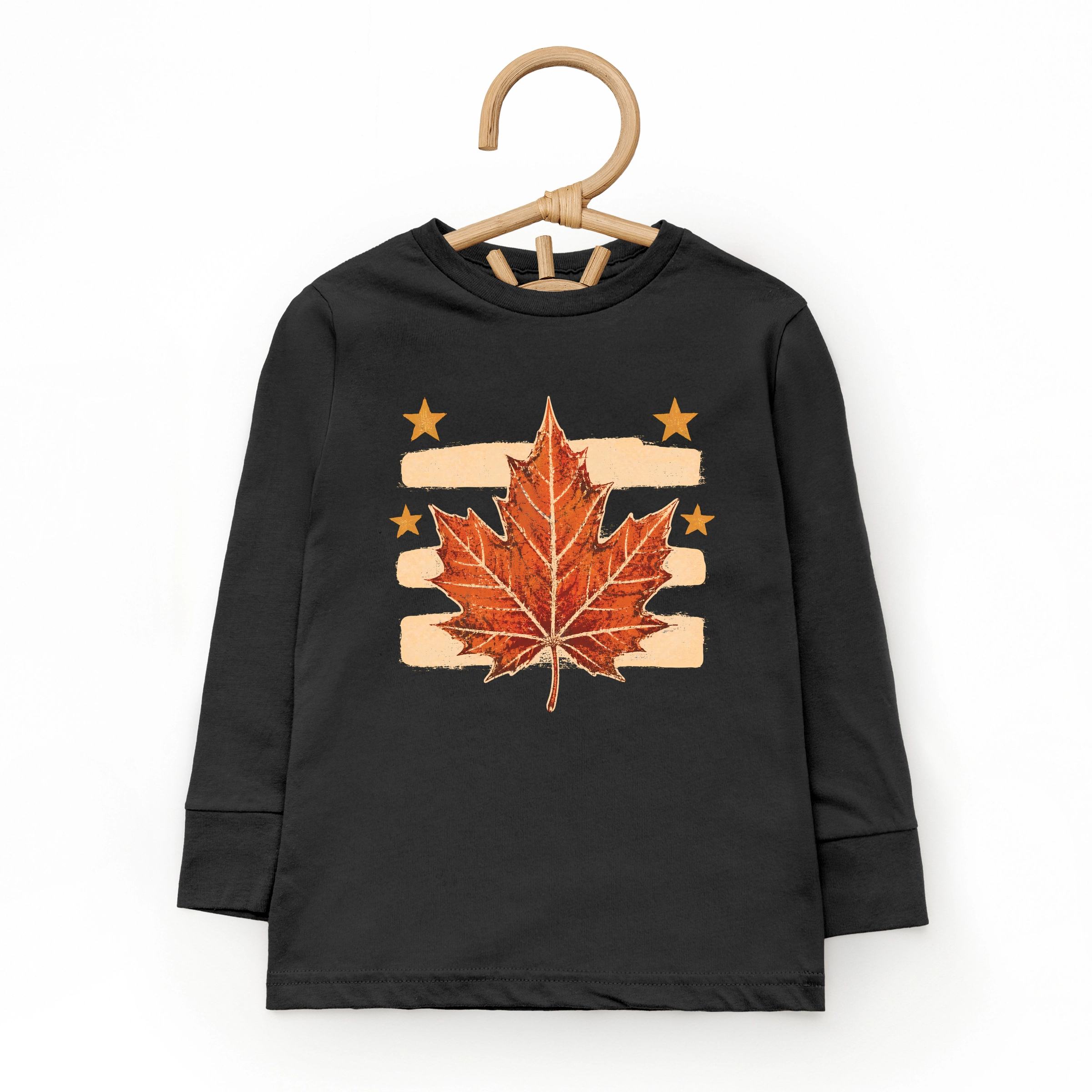 The Juniper Shop - Toddler Long Sleeve Graphic Tee Fall Leaf Stripes
