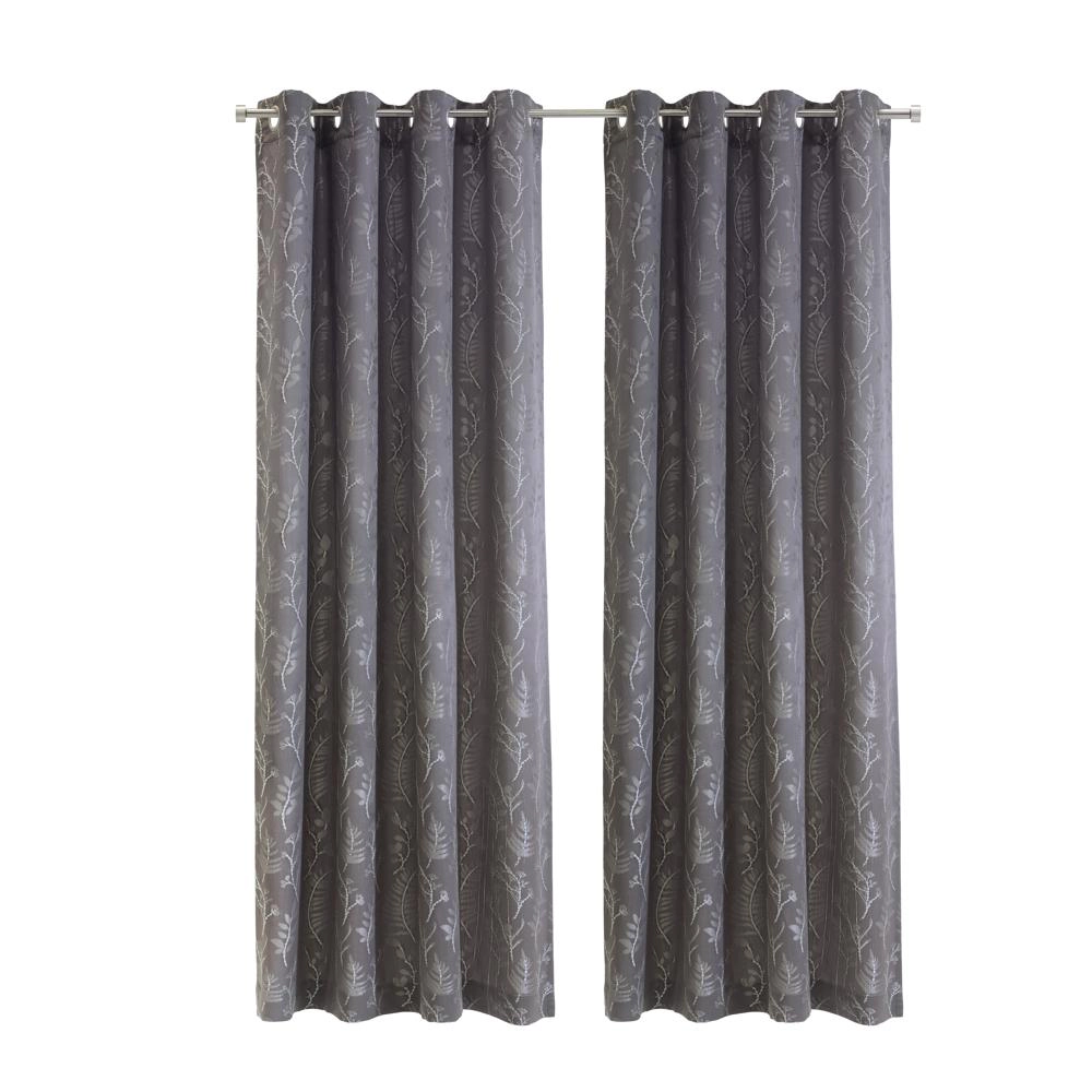 Habitat Botanical Inspired Jacquard Pattern Light Filtering Grommet Curtain Panel 52" x 108" Multicolor