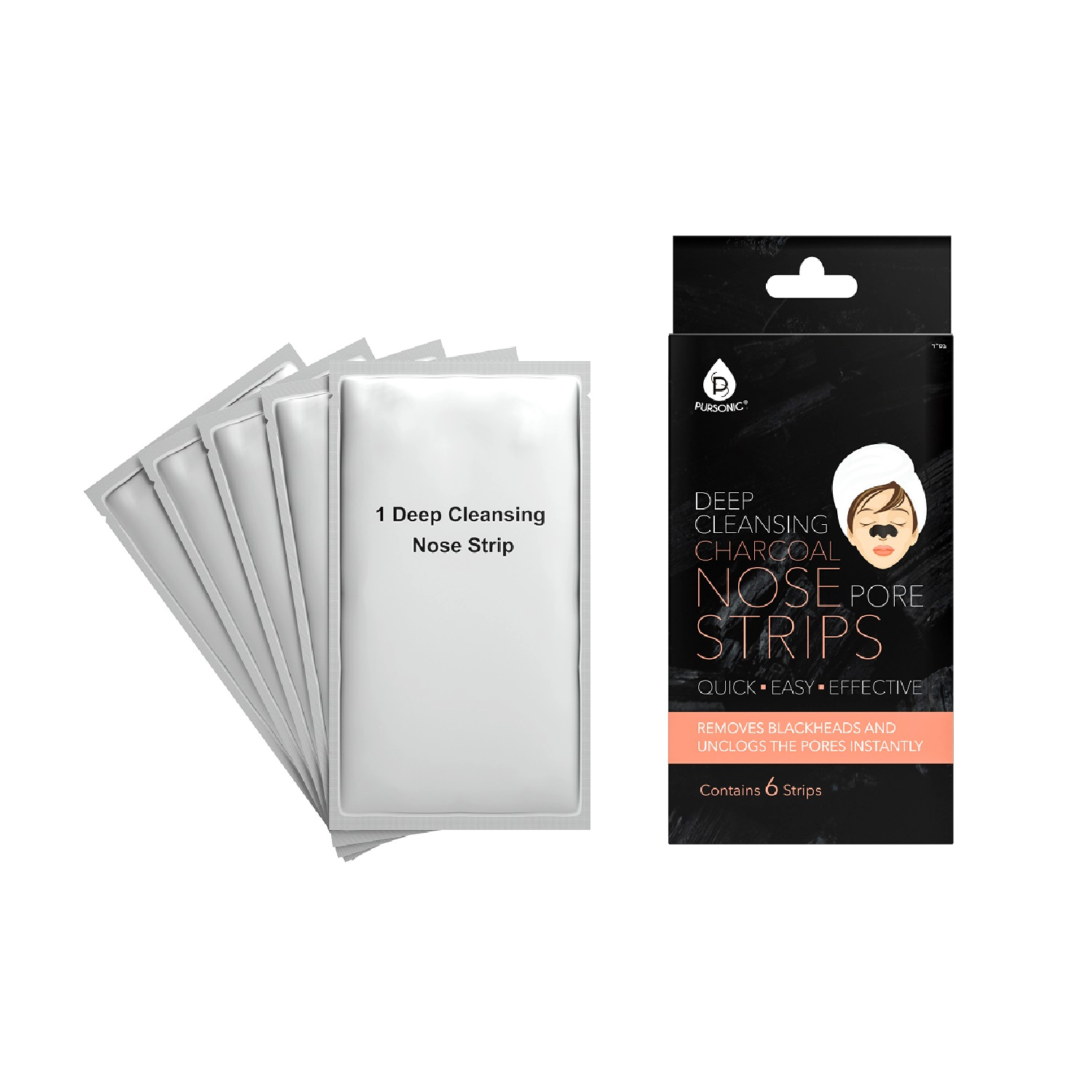 Pursonic Unisex Deep Cleansing Charcoal Nose Pore Strips