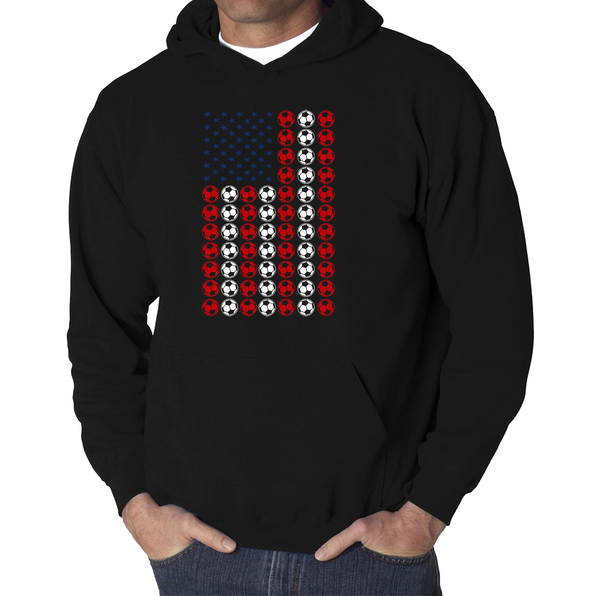 LA Pop Art Soccer Flag - Men's Word Hooded Sweatshirt