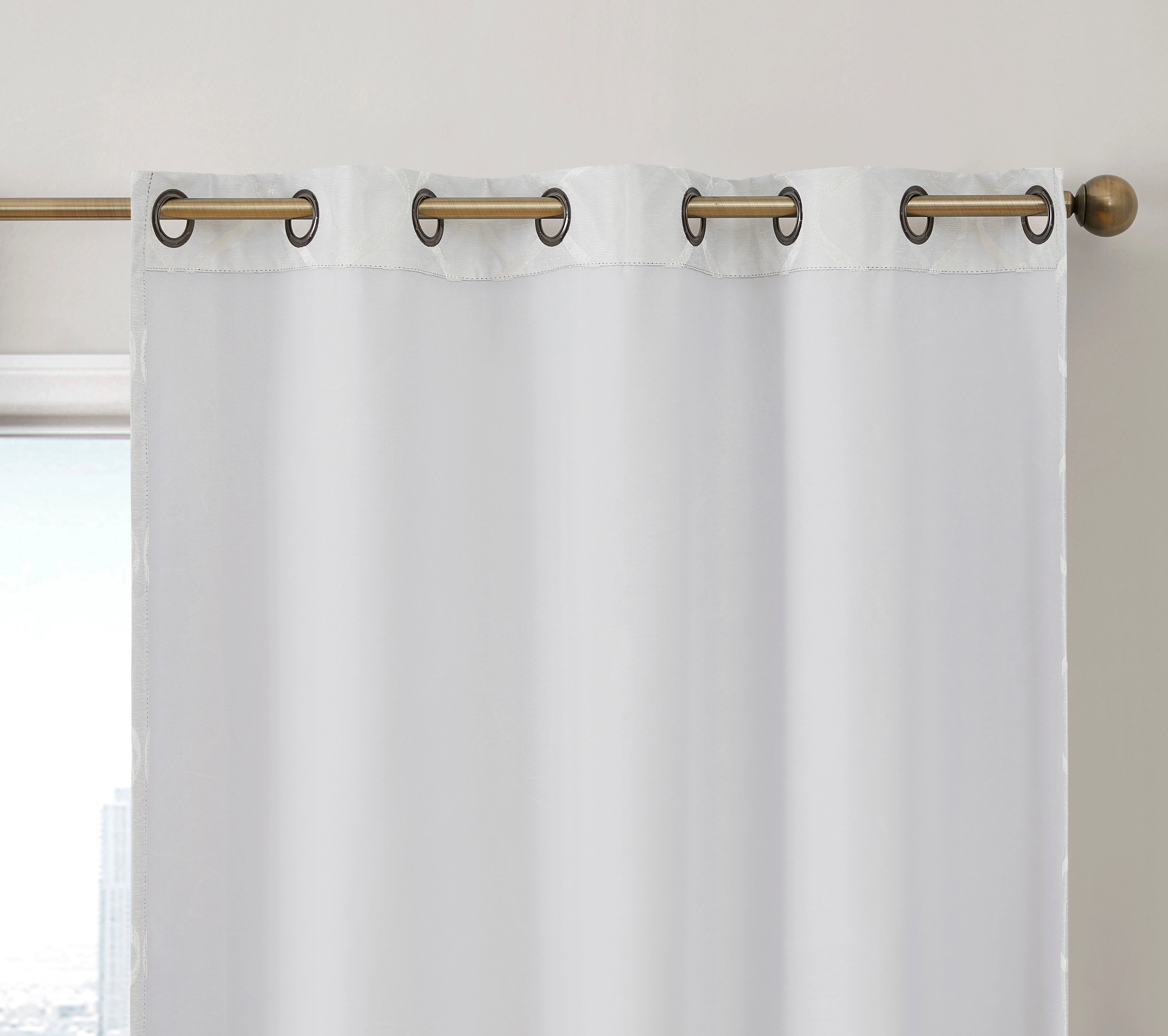 HLC.ME Versailles Lattice Flocked 100% Complete Blackout Thermal Insulated Window Curtain Grommet Panels - Set of 2