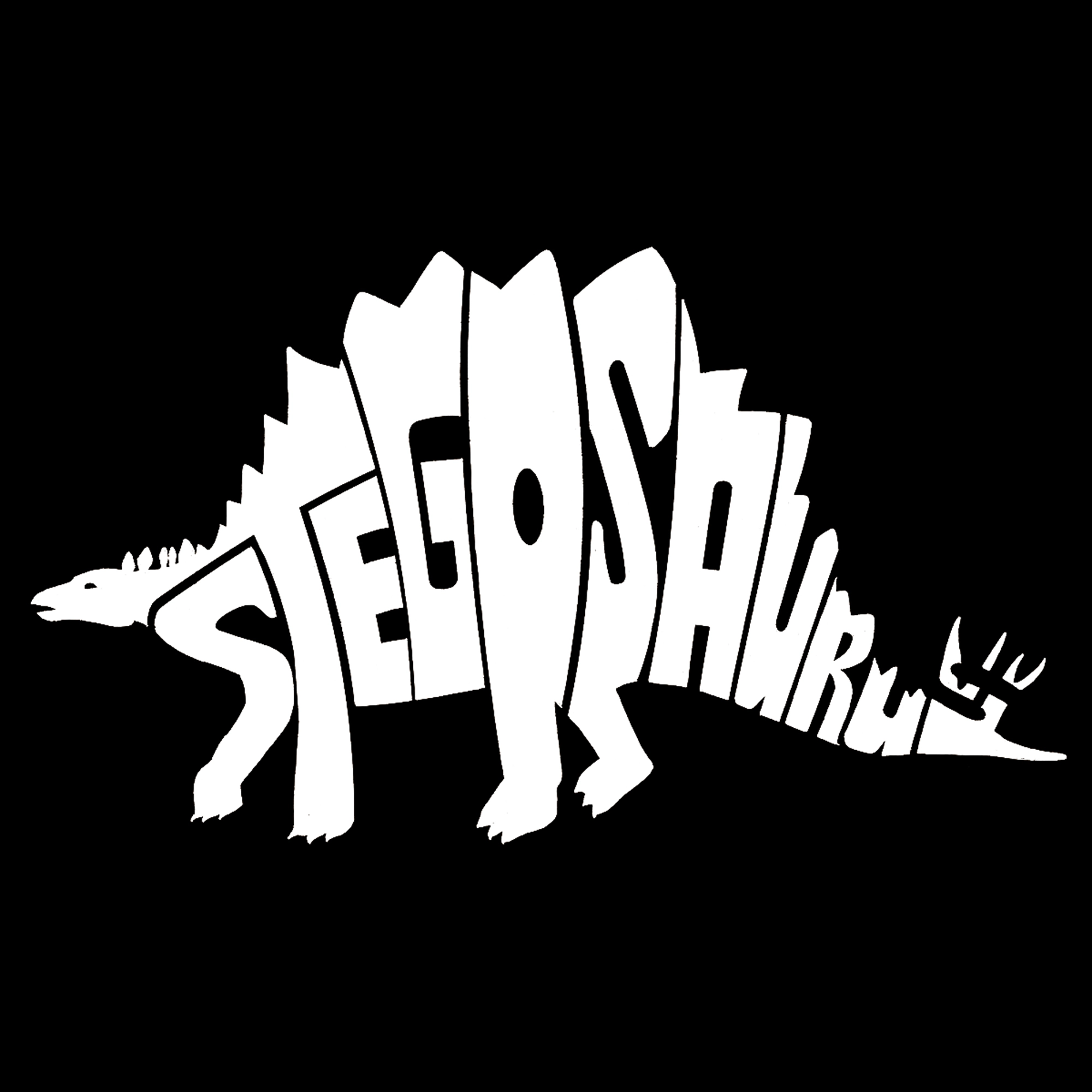LA Pop Art Men's Stegosaurus Word T-Shirt