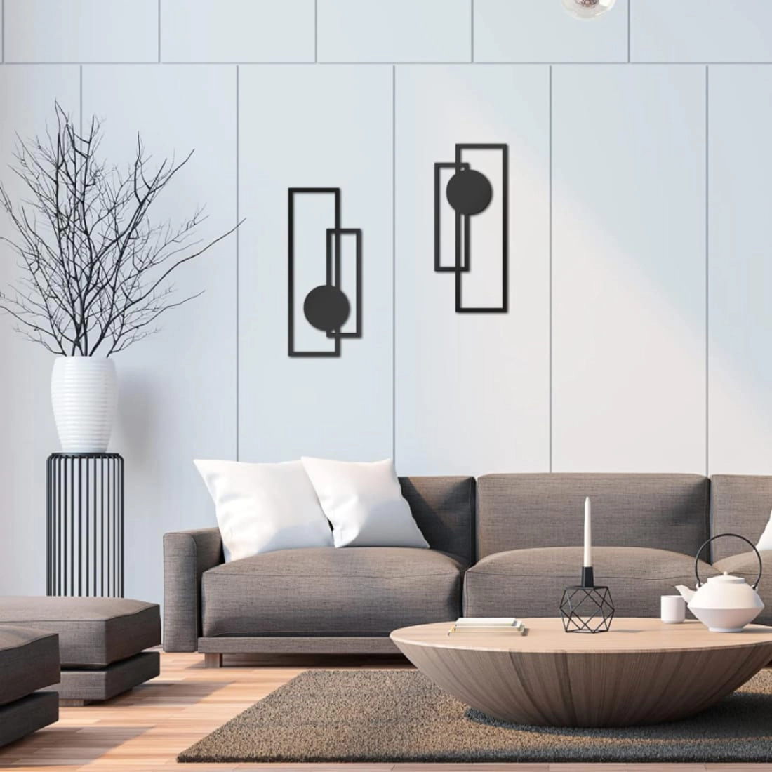 Living Hubss Vertical Geometric Minimalist Wall Art