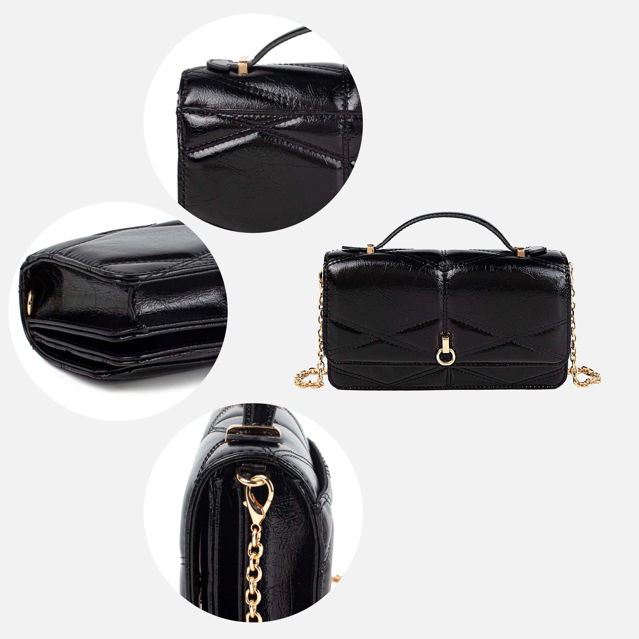 J'OMOR by Mia Faux Leather Crossbody Bag - Magnetic Snap, Card Slots, Detachable Strap
