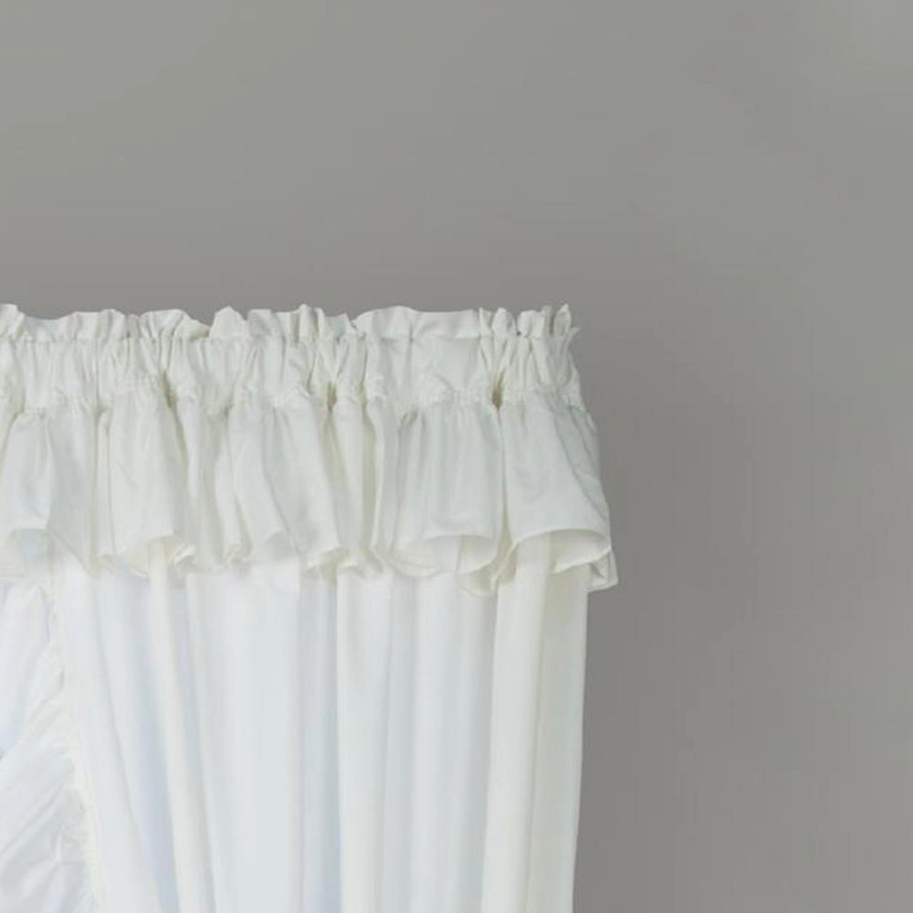 Ellis Curtain 2-Piece Ruffled Priscilla Window Curtain Panel Pair with ties