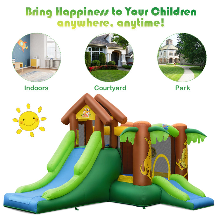 Hivvago Kids Inflatable Jungle Bounce House Castle with 680W Blower